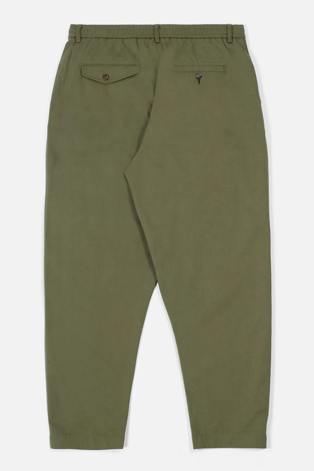 Pleated Track Pant - Light Olive Twill
