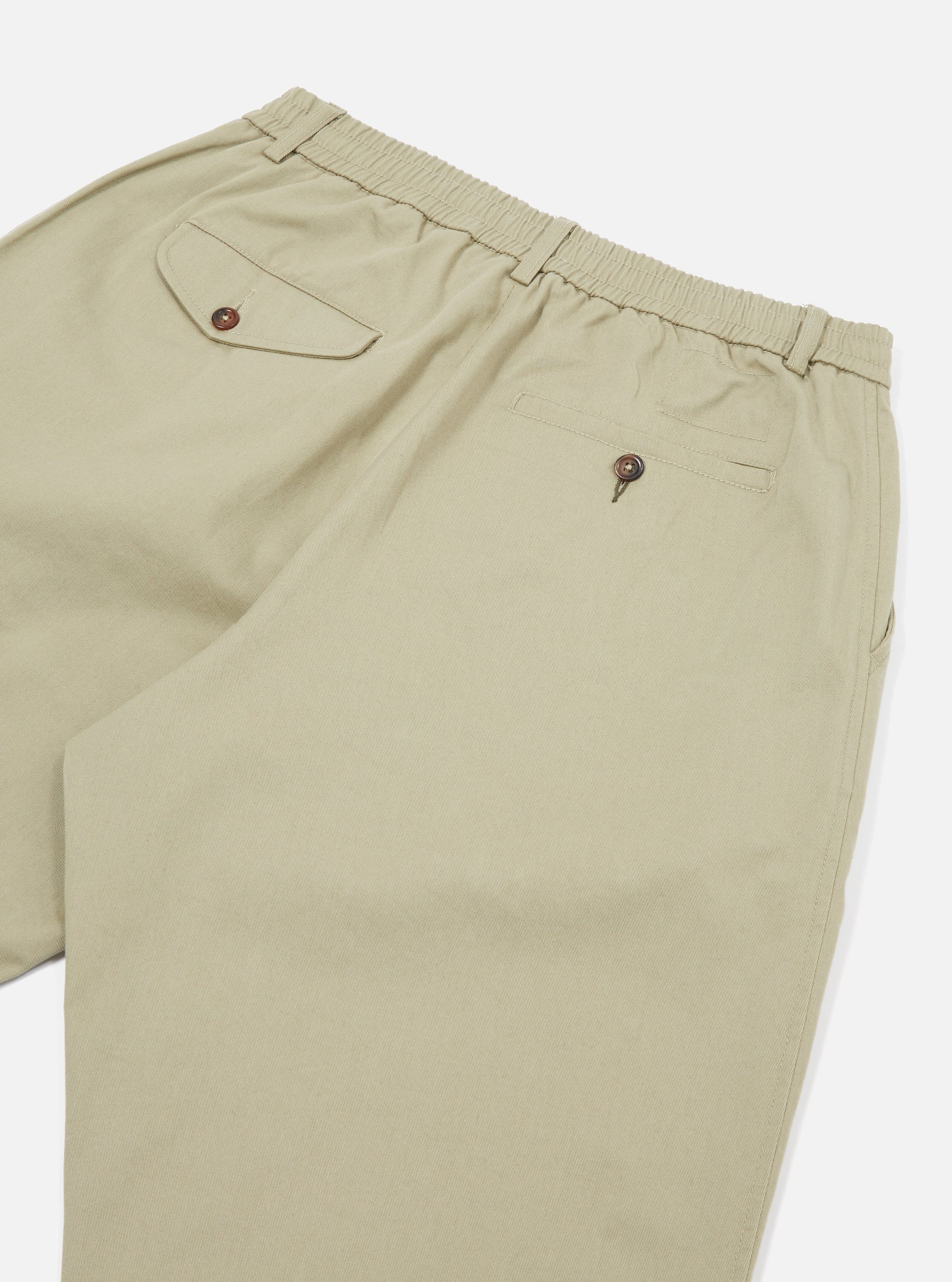 Pleated Track Pant - Stone Twill