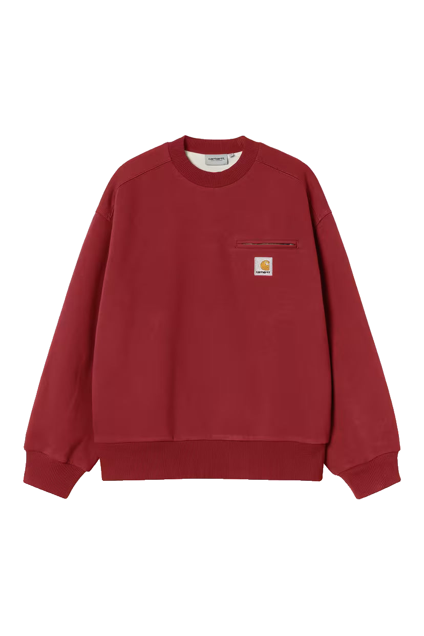 Detroit Sweatshirt - Scarlet, Stone Washed
