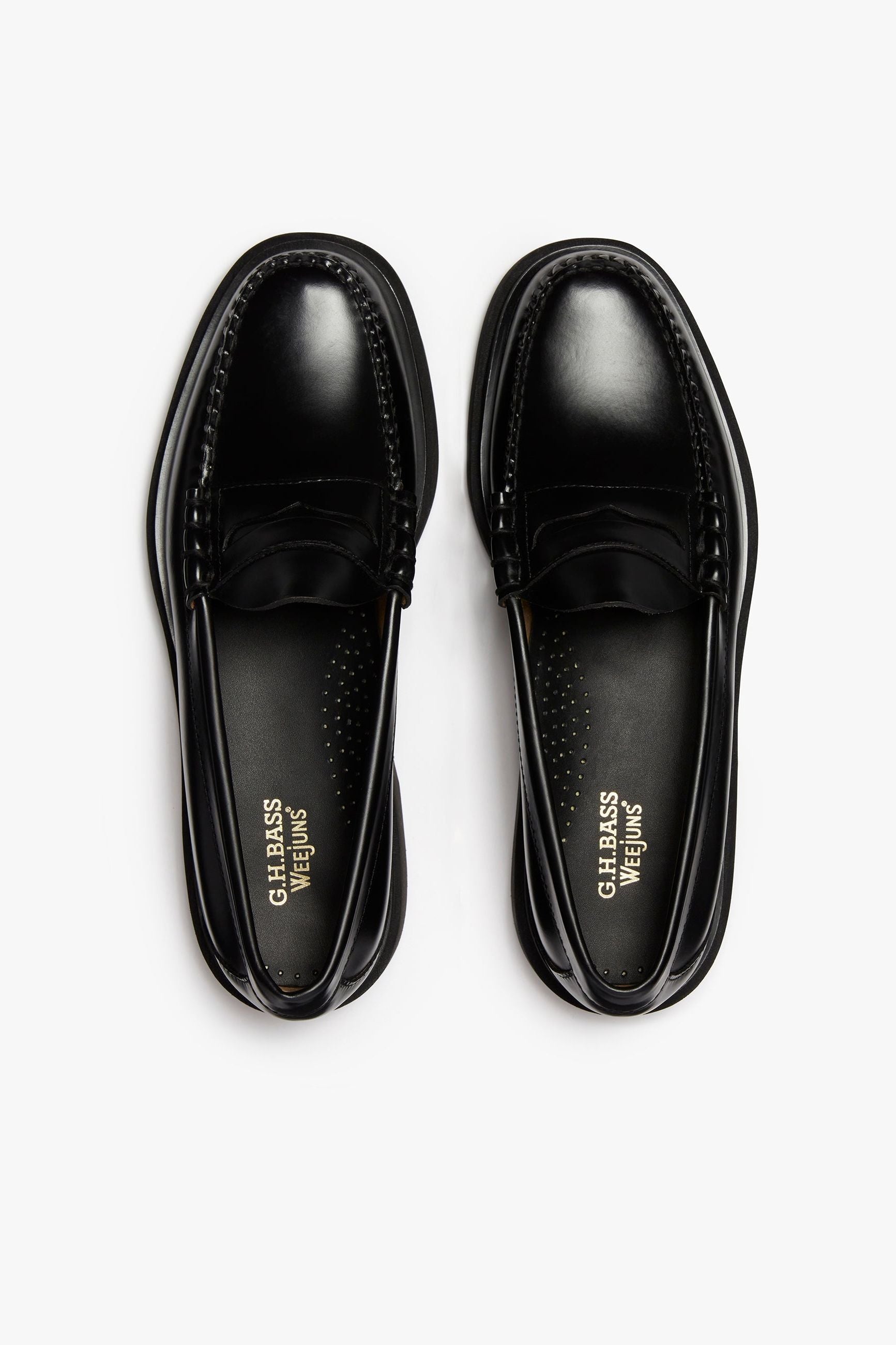 G.H. Bass Weejuns Step Larson Penny Loafers - Black Leather