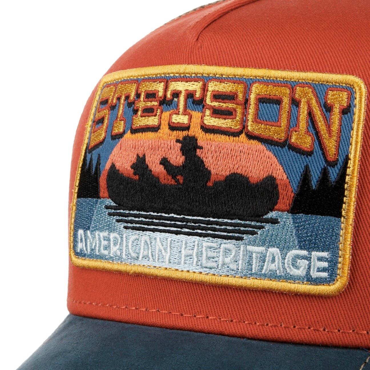 Canoe Trucker Cap - Blue/Red