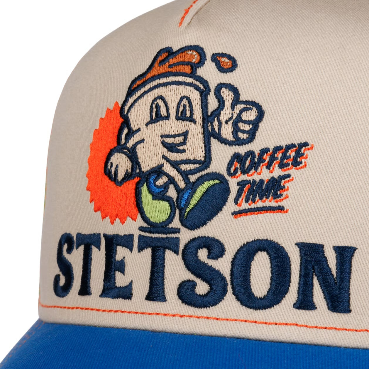 Coffee Time Trucker Cap - Blue/Green