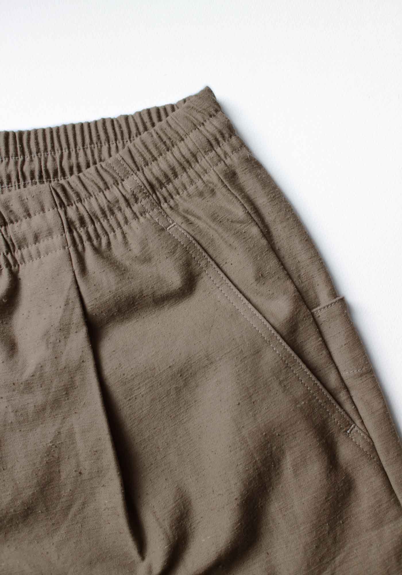 Back Nep Umps Pants - Sepia (Long Length)