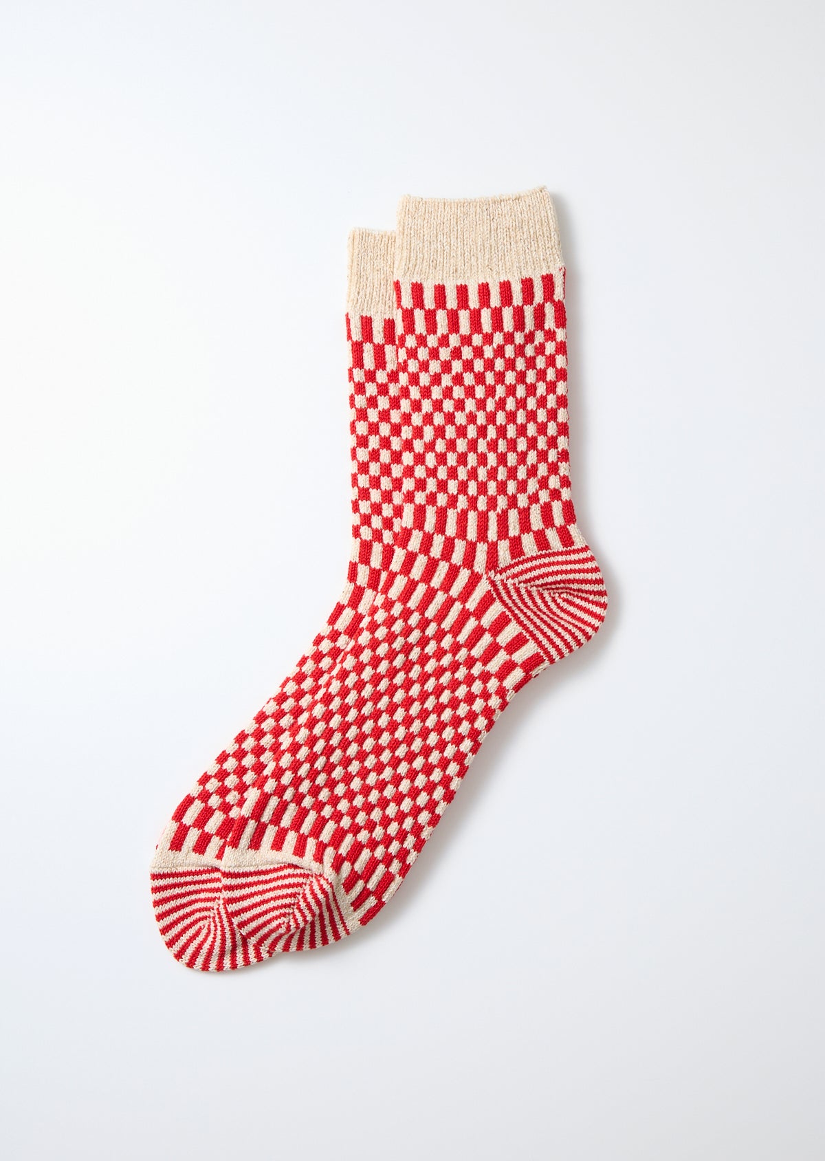 Checkerboard Pattern Socks - Red