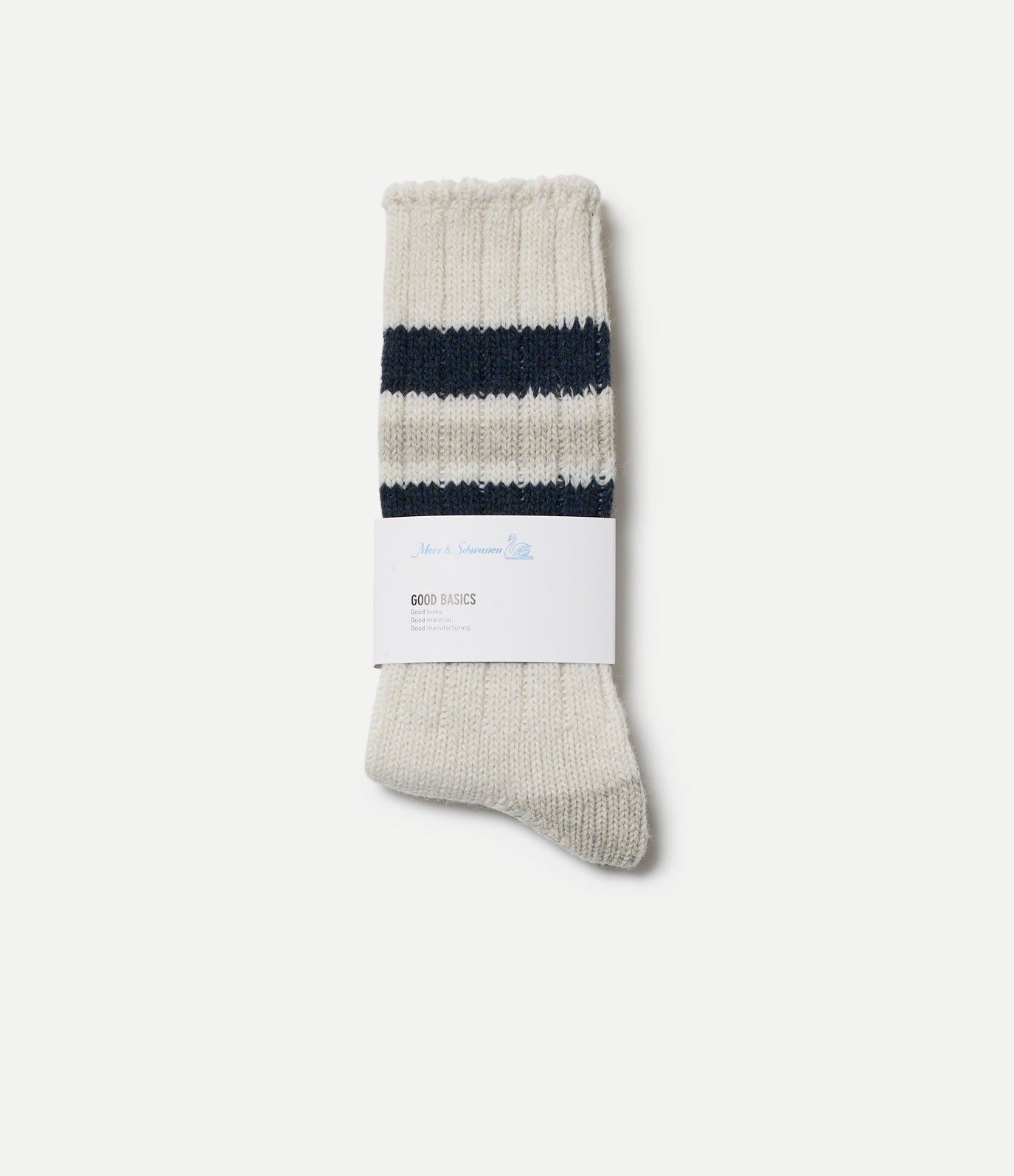 Recycled Wool Socks - Nature/Denim Blue