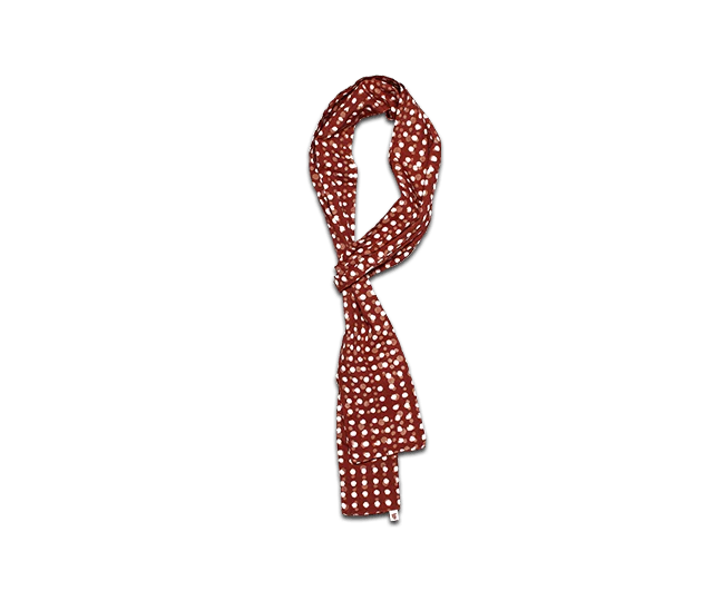 Dot Japanese Style Scarf - Rust