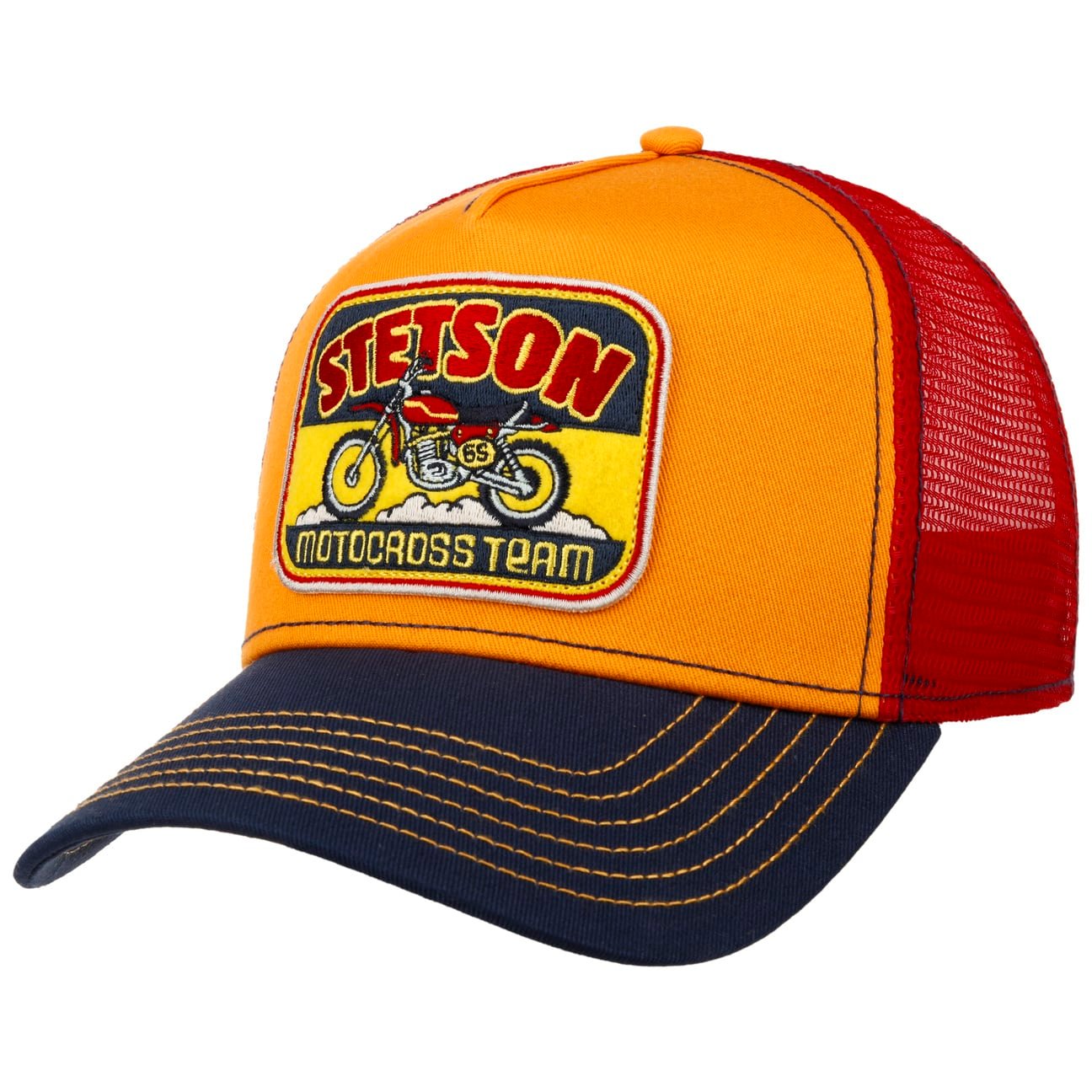 Motorcross Team Trucker Cap - Navy/Orange