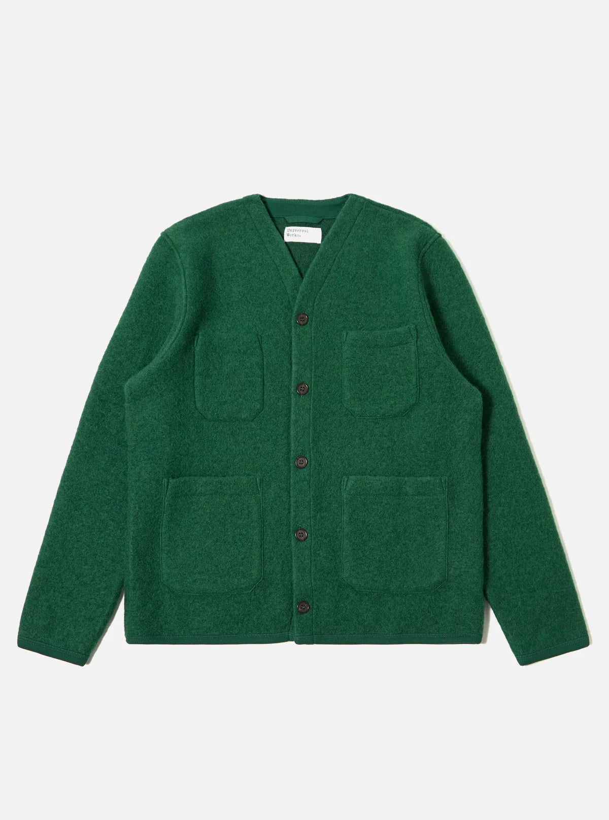 Wool Fleece Cardigan - Green