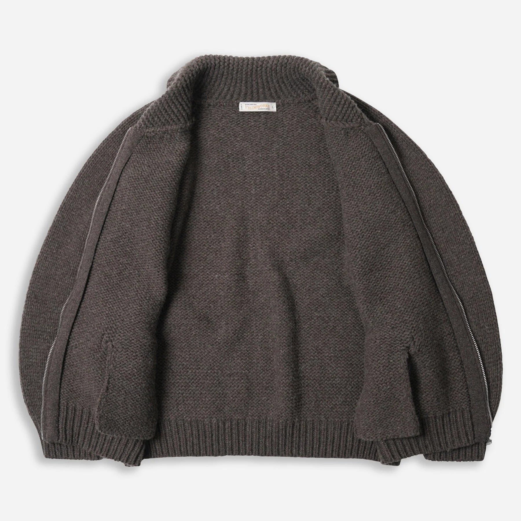 Heavy Cowichan Zip Up Cardigan - Sephia