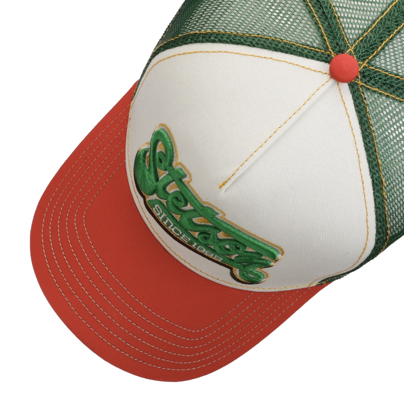 Lettering Trucker Cap - Green/Red