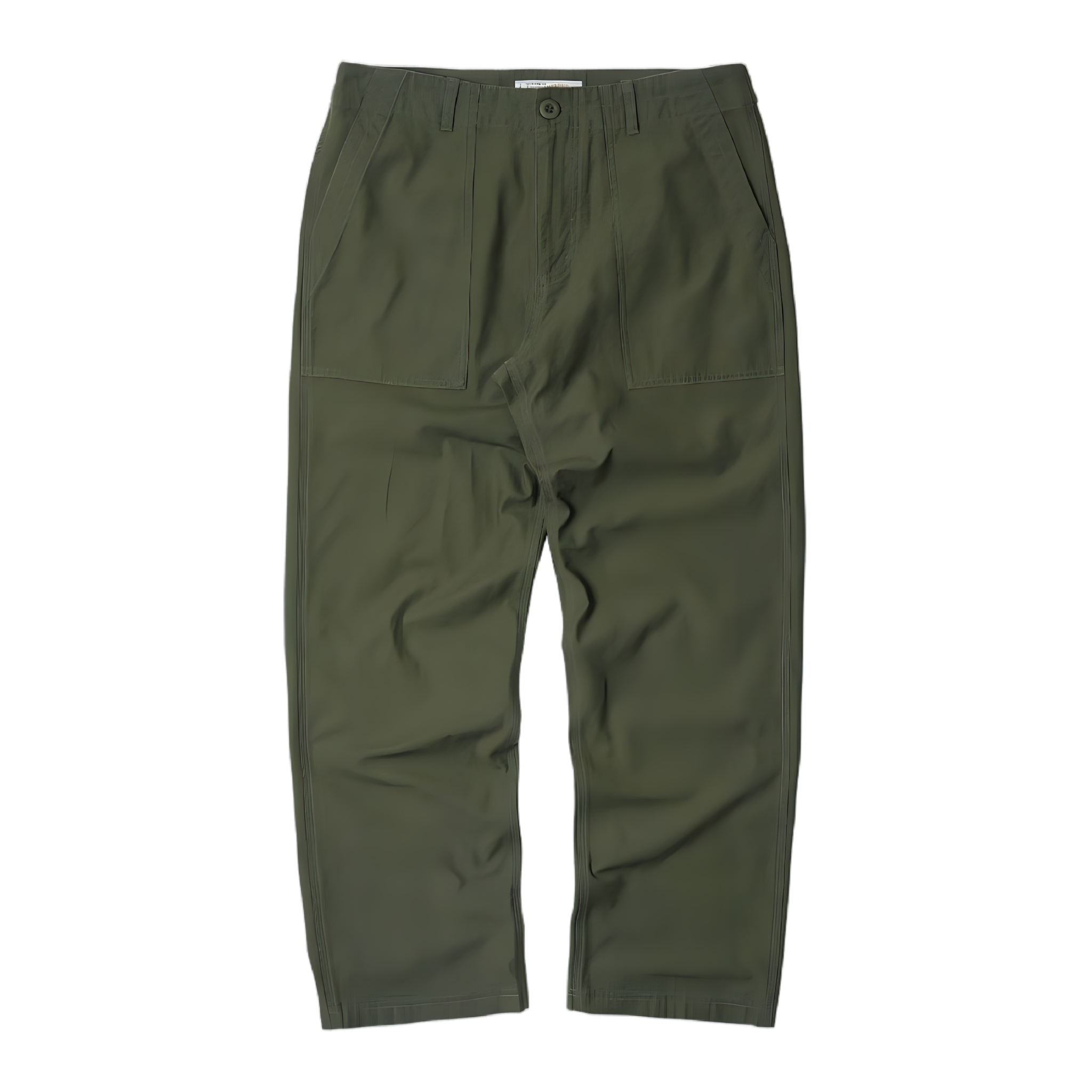 Back Satin Fatigue Pants - Olive