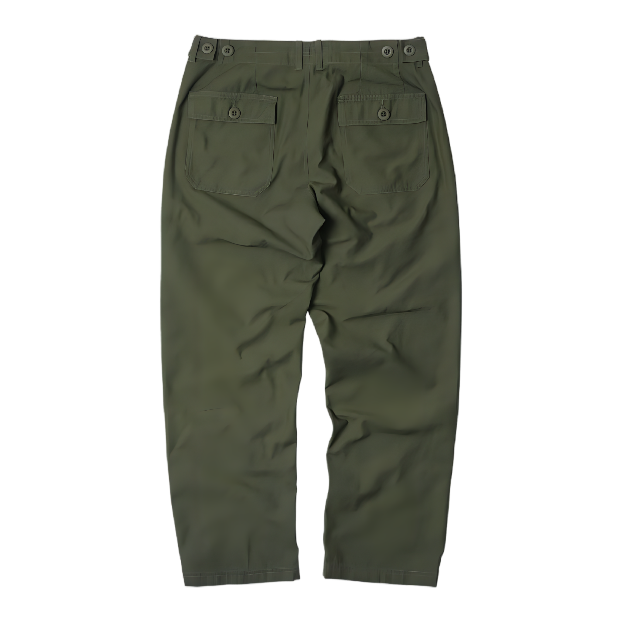 Back Satin Fatigue Pants - Olive