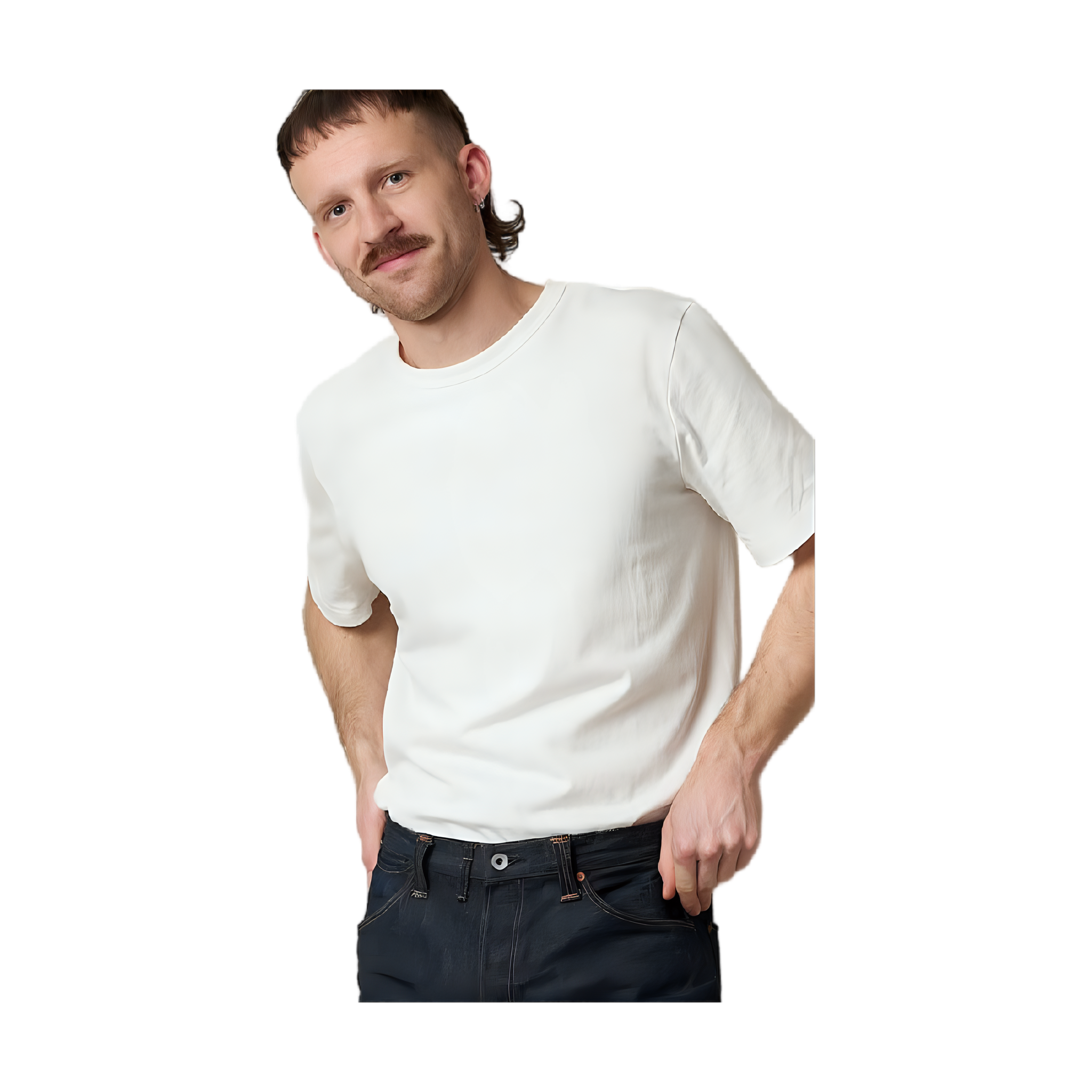 214 Loop-Wheeled Relaxed Fit Mid-Weight T-Shirt - White