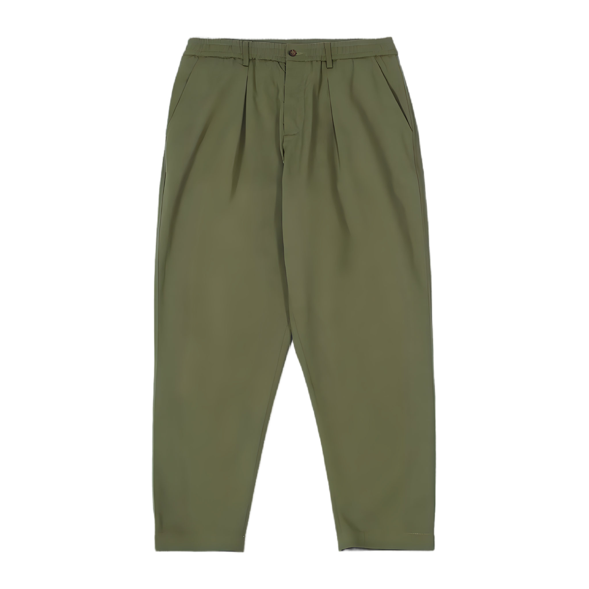 Pleated Track Pant - Light Olive Twill