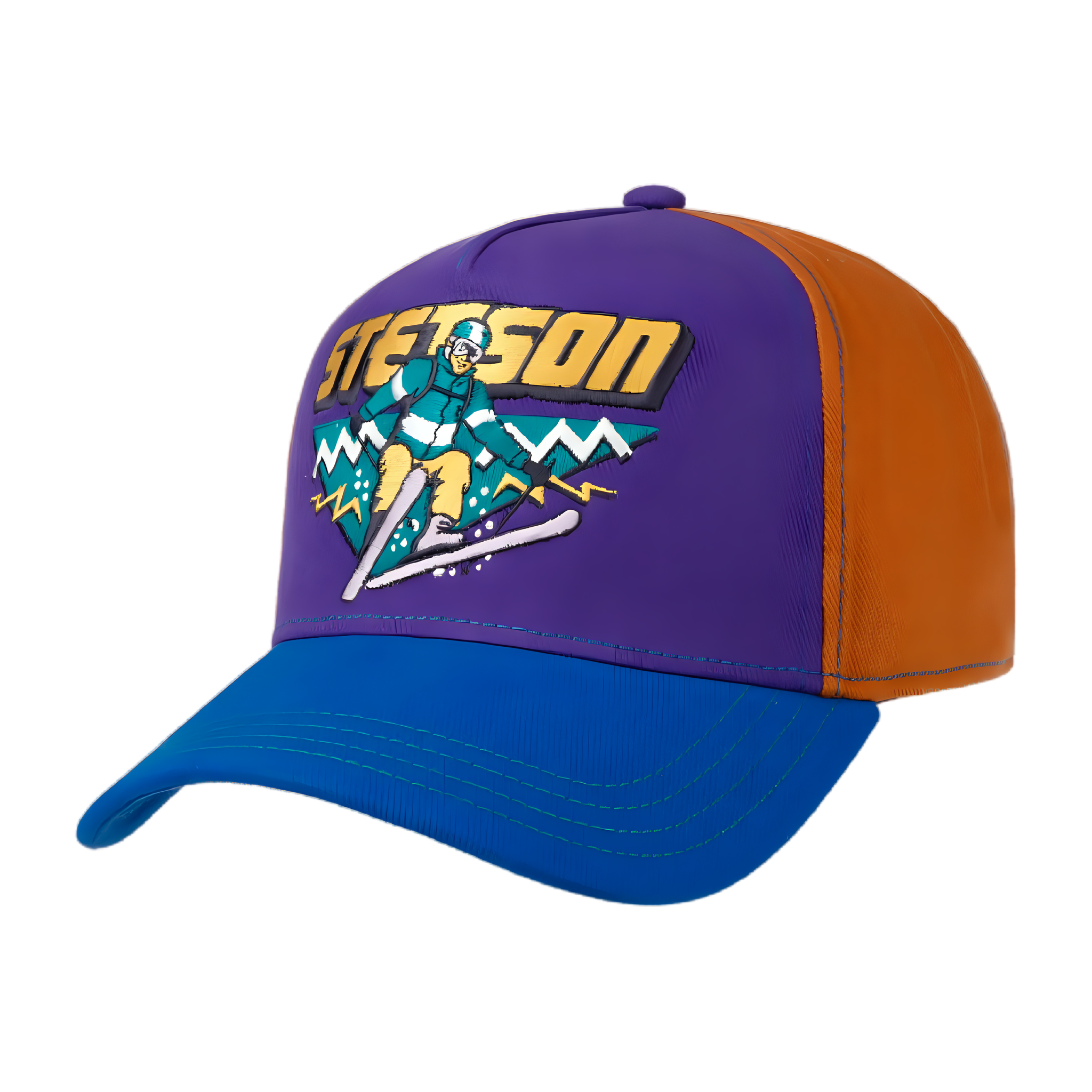 Ski Trucker Colour Block Cap - Blue/Orange