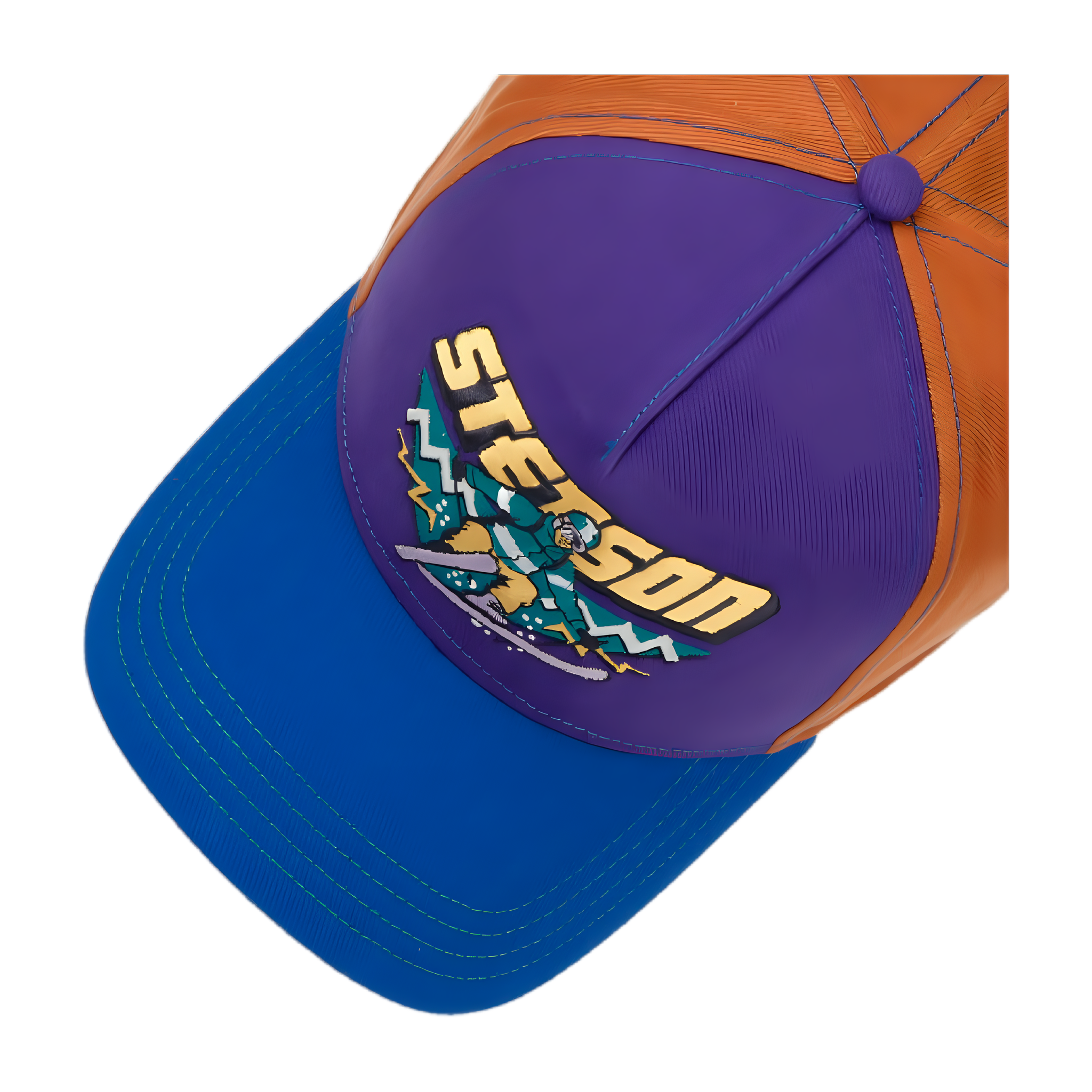 Ski Trucker Colour Block Cap - Blue/Orange