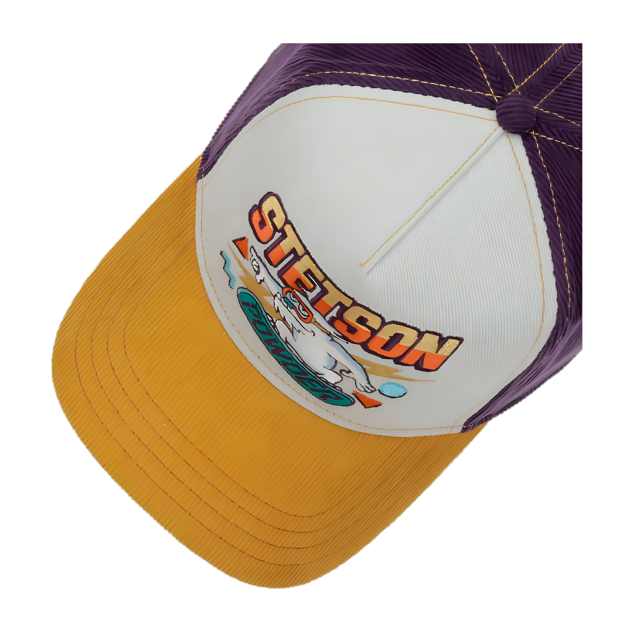Snowboard Trucker Cap - Sand/Purple