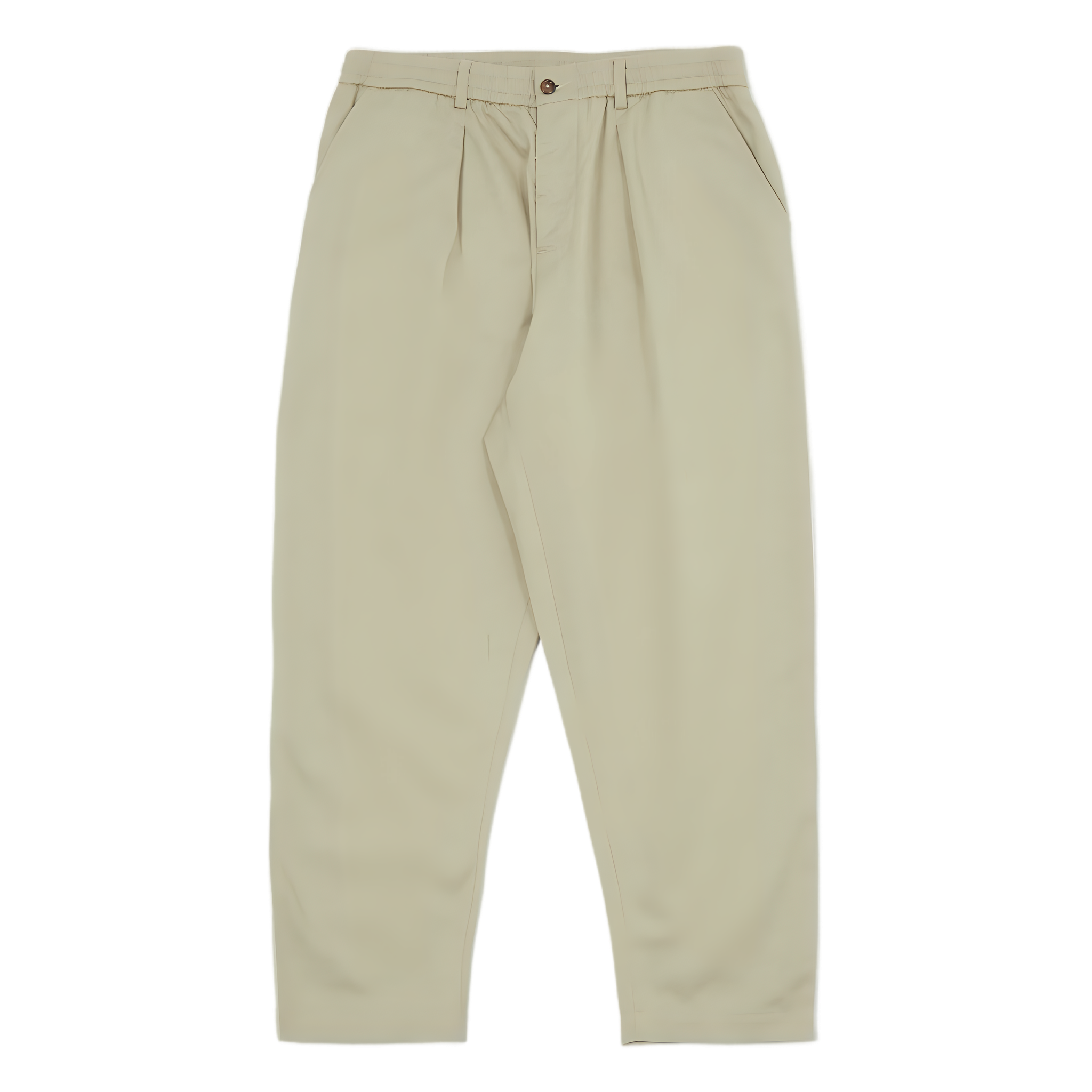 Pleated Track Pant - Stone Twill