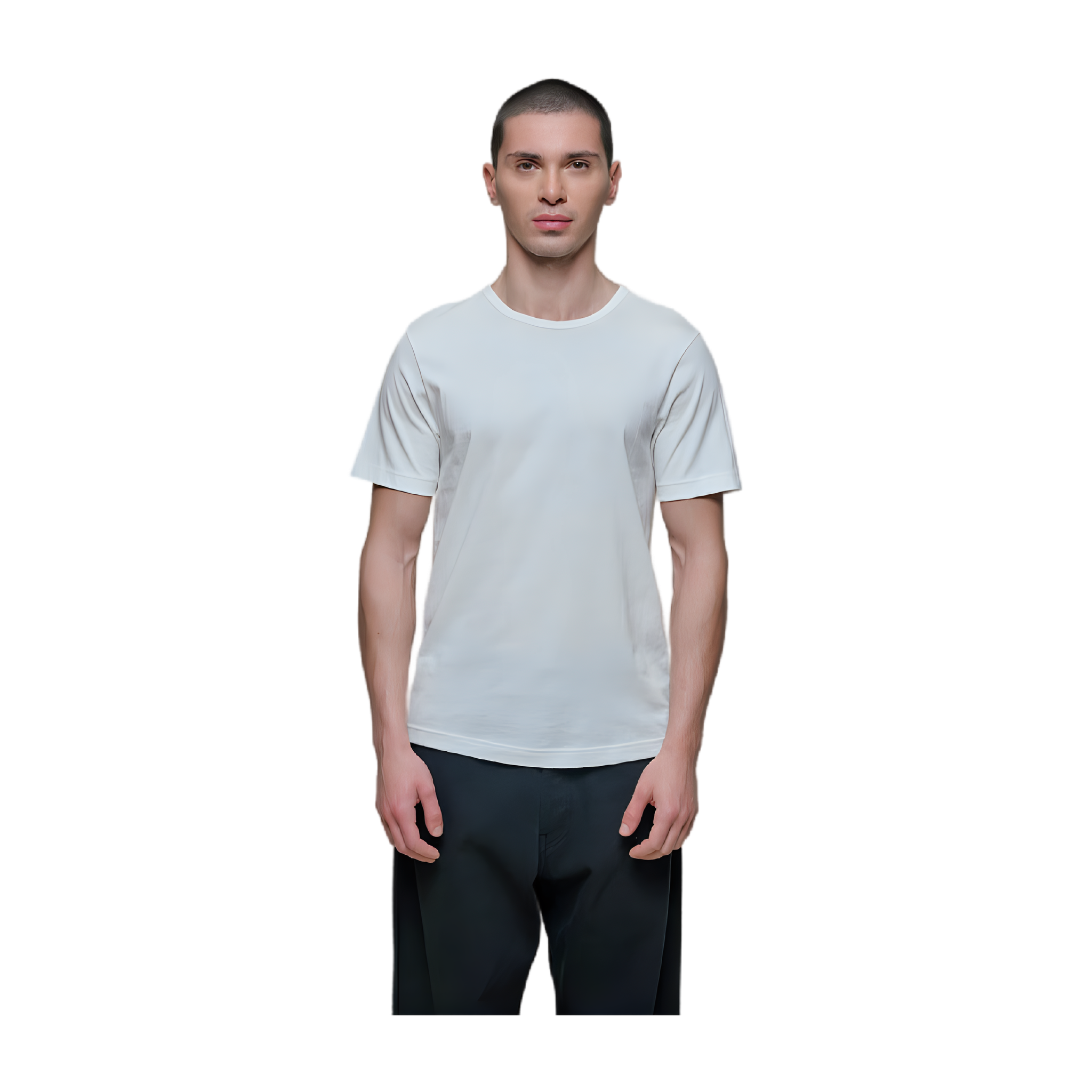 1950s Loopwheeled Classic Fit Lightweight T-Shirt - White