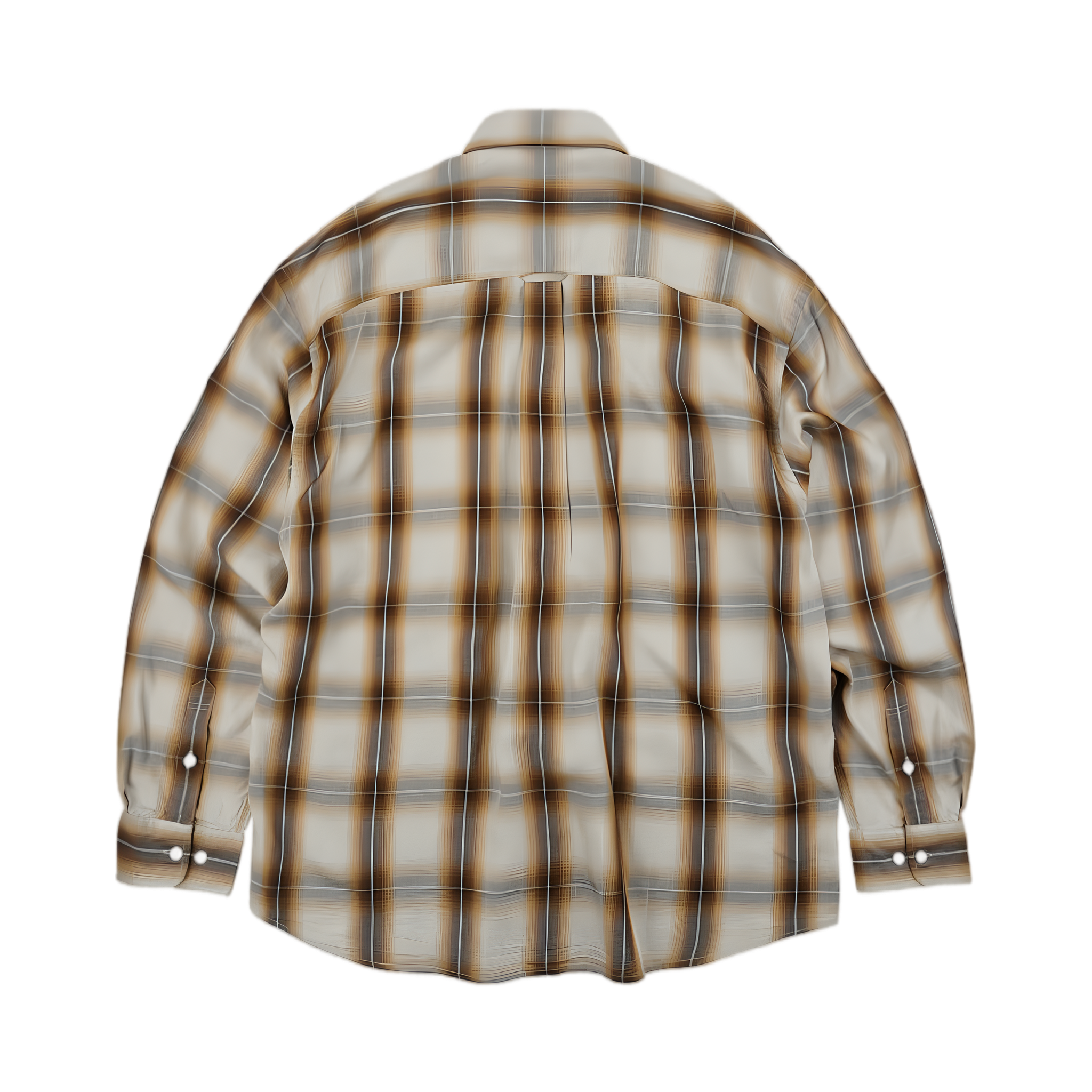 Lyocell Check Relaxed Shirt - Beige