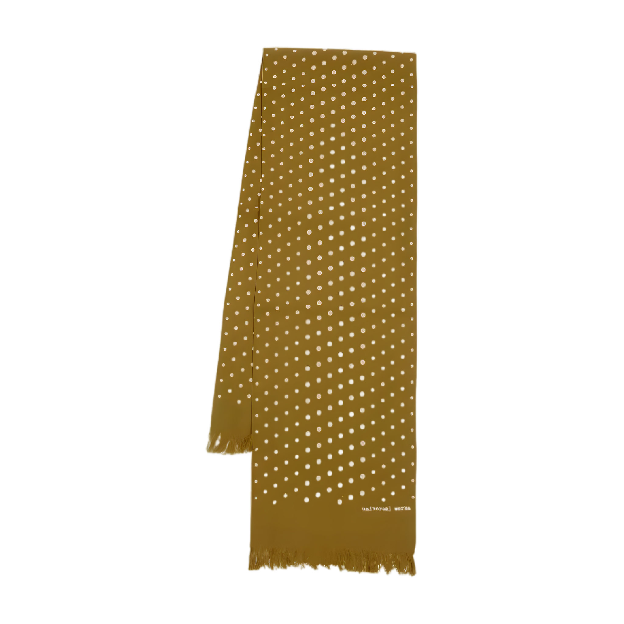 Dot Print Short Scarf - Mustard