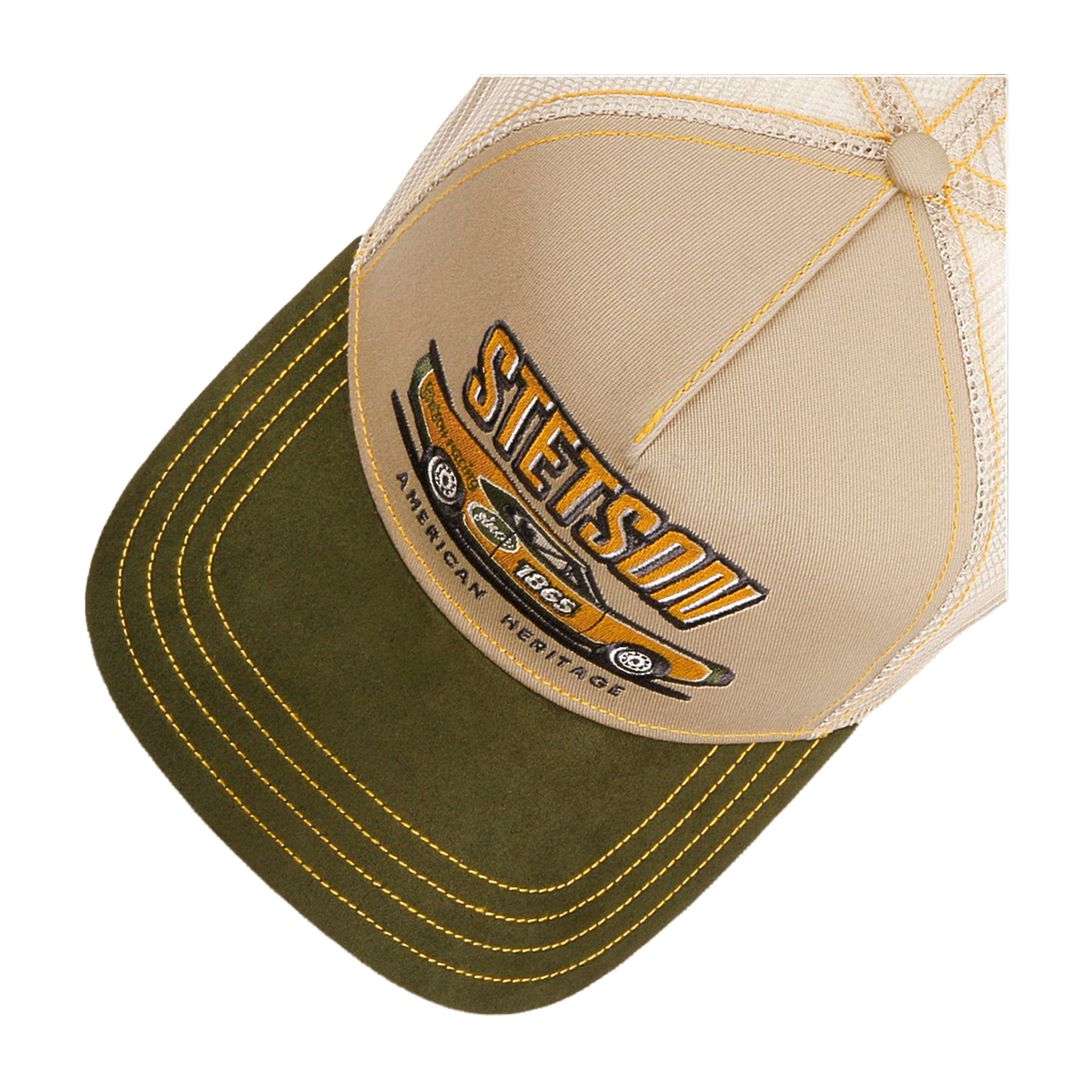 Stetson Racing Trucker Cap - Green/Beige