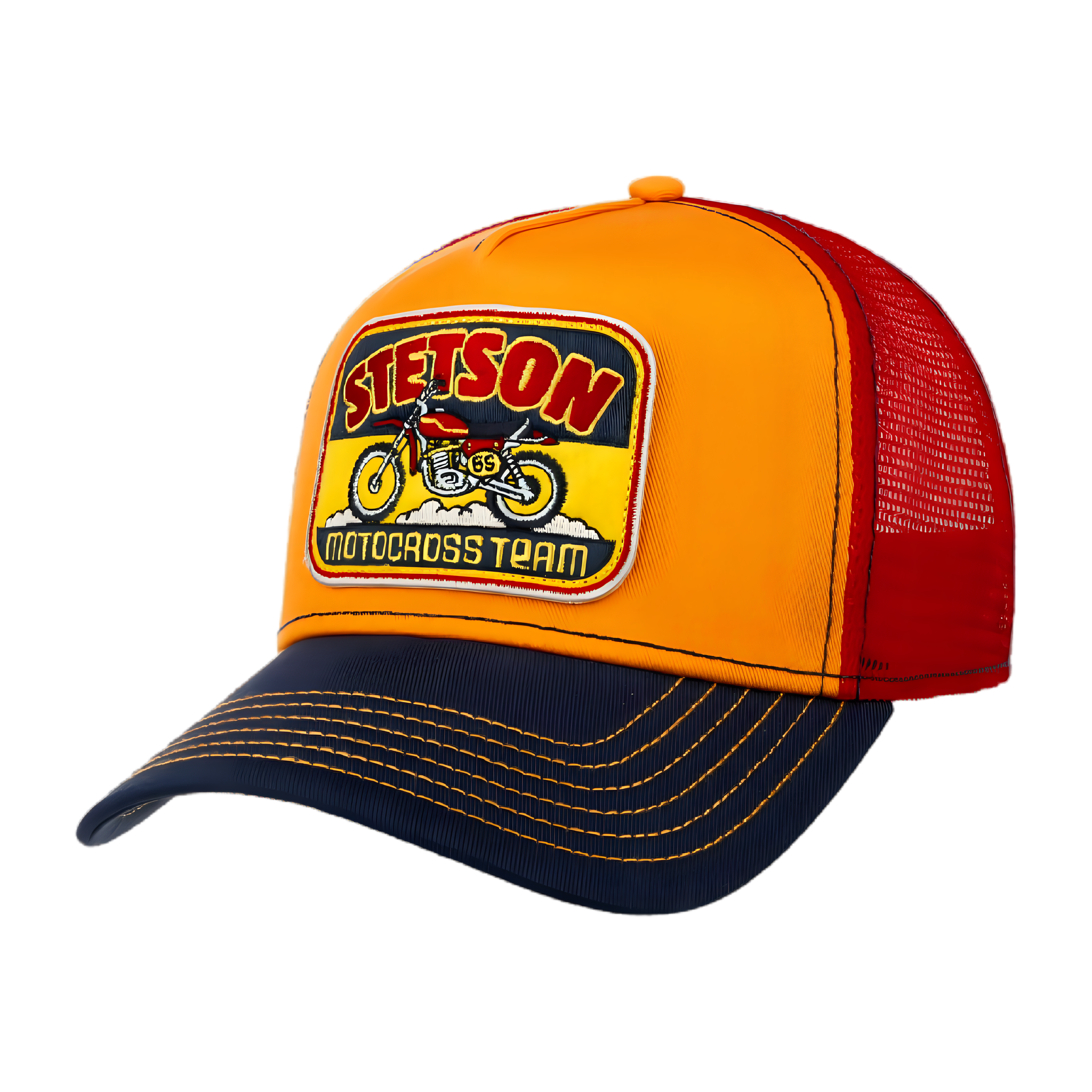 Motorcross Team Trucker Cap - Navy/Orange