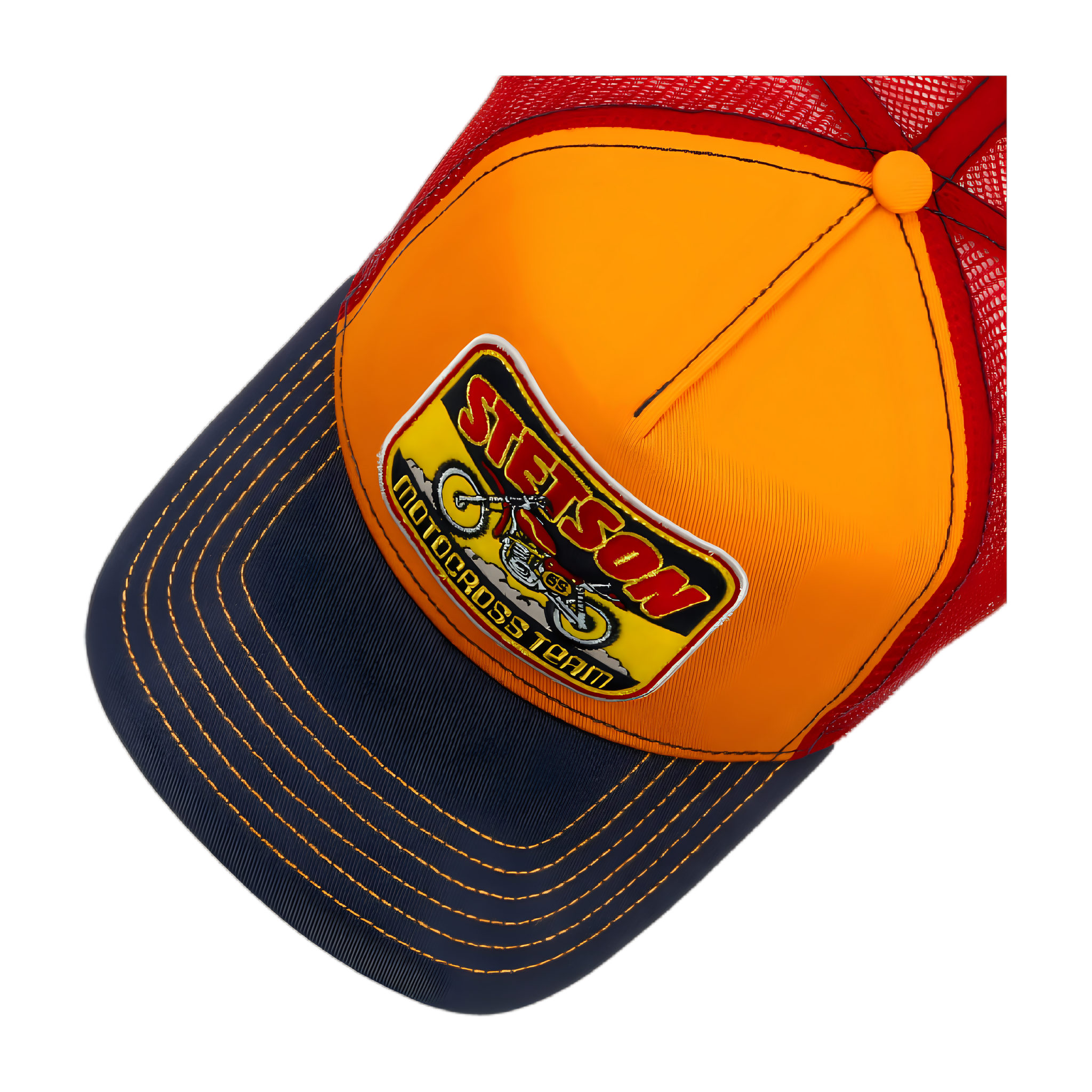Motorcross Team Trucker Cap - Navy/Orange