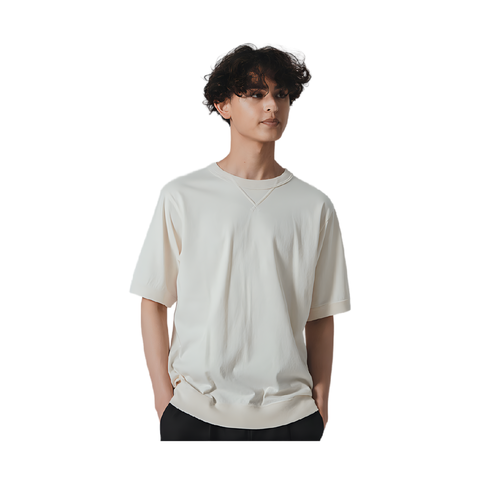 Rib T-Shirt - Ecru