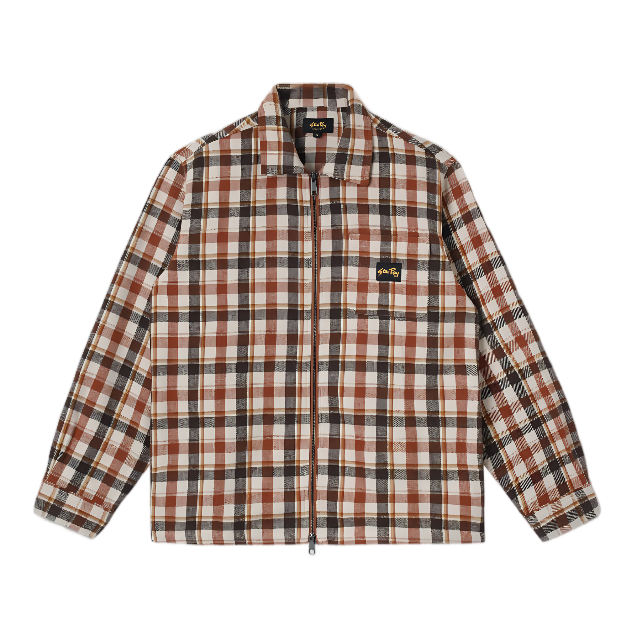 Zip Shirt - Tan Plaid