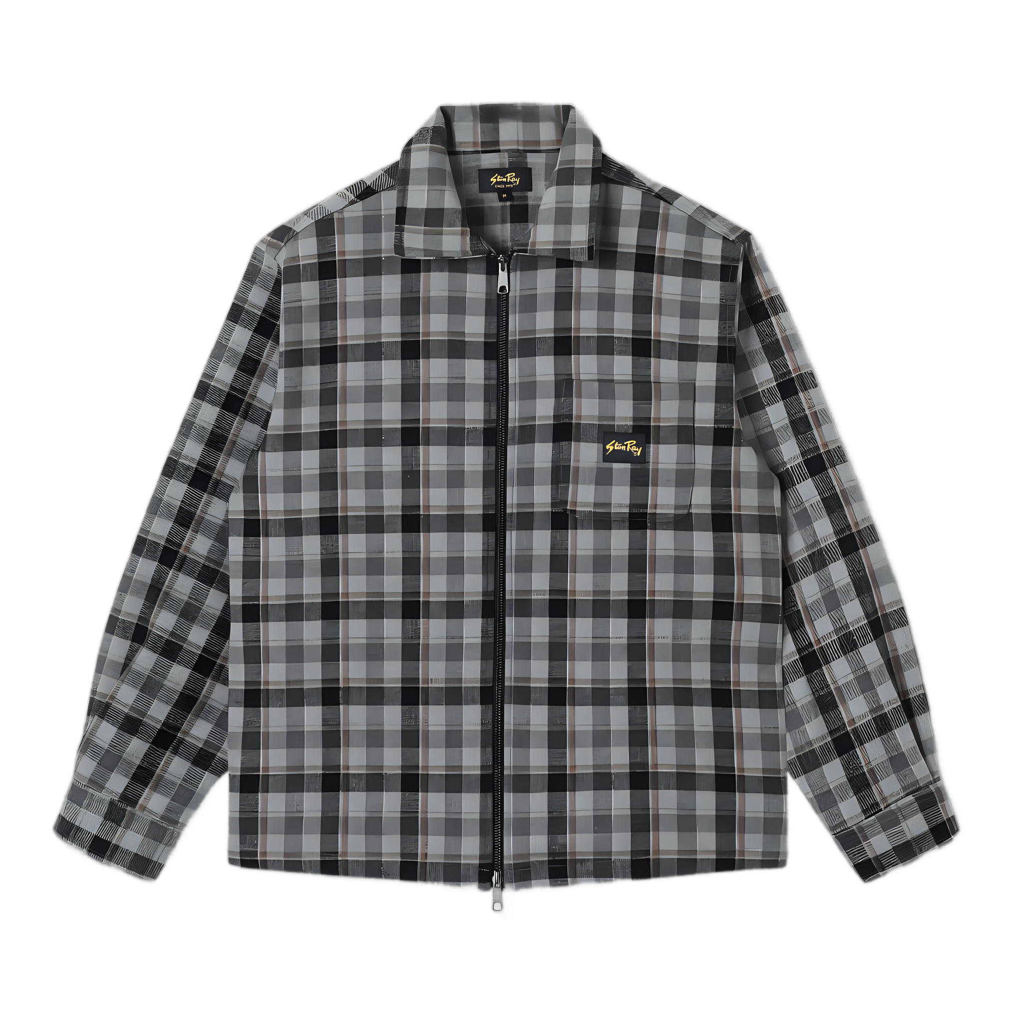 Zip Shirt - Charcoal Plaid