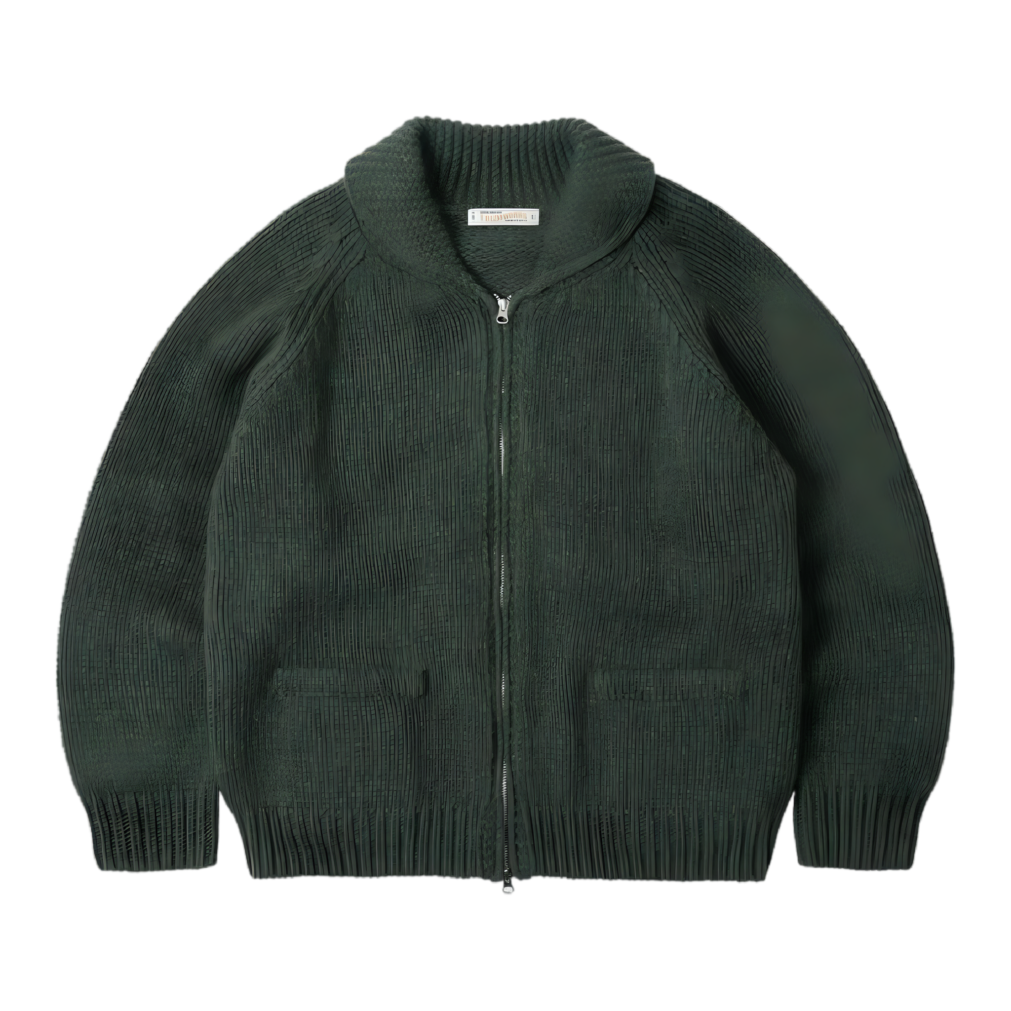 Heavy Cowichan Zip Up Cardigan - Forest Green