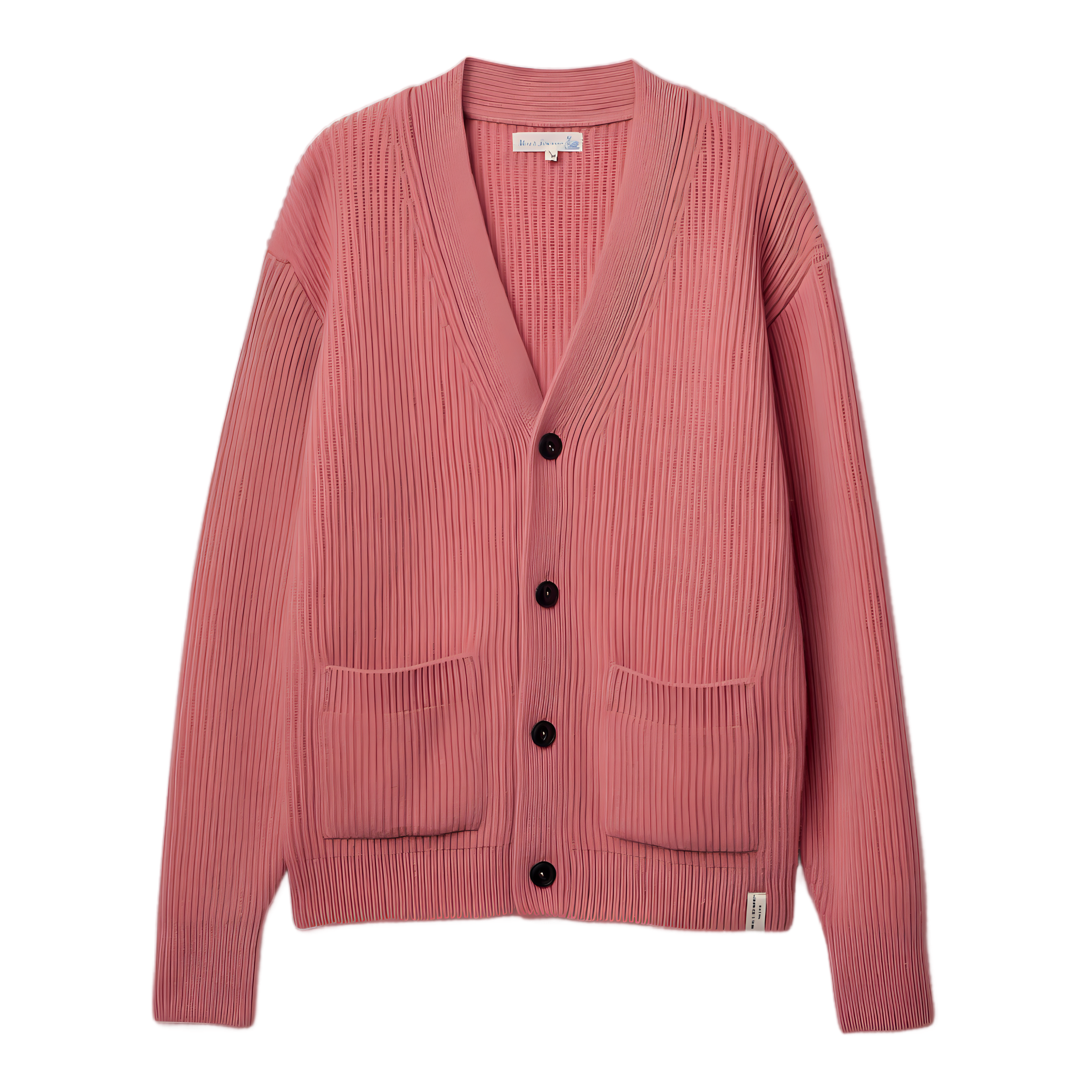 Merino/Cashmere Knitted Cardigan - Rosewood