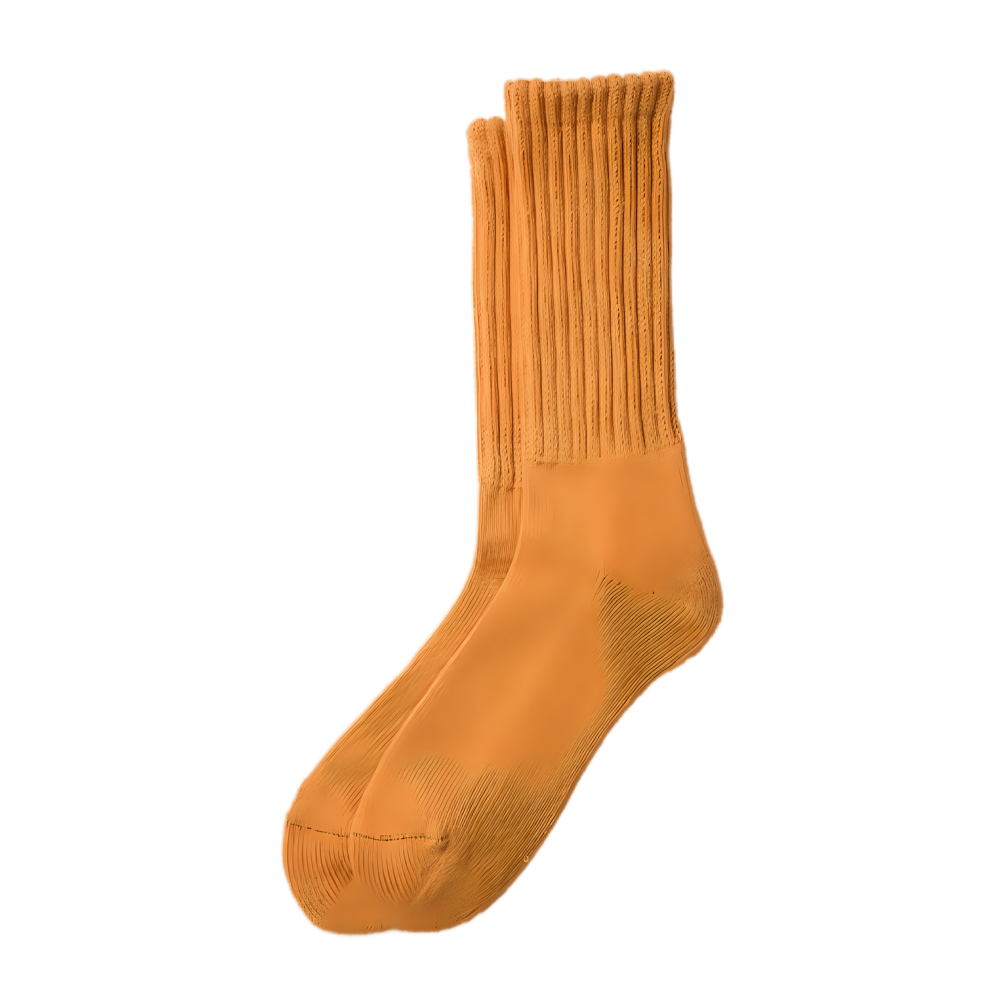 Loose Pile Crew Socks - Orange Peel