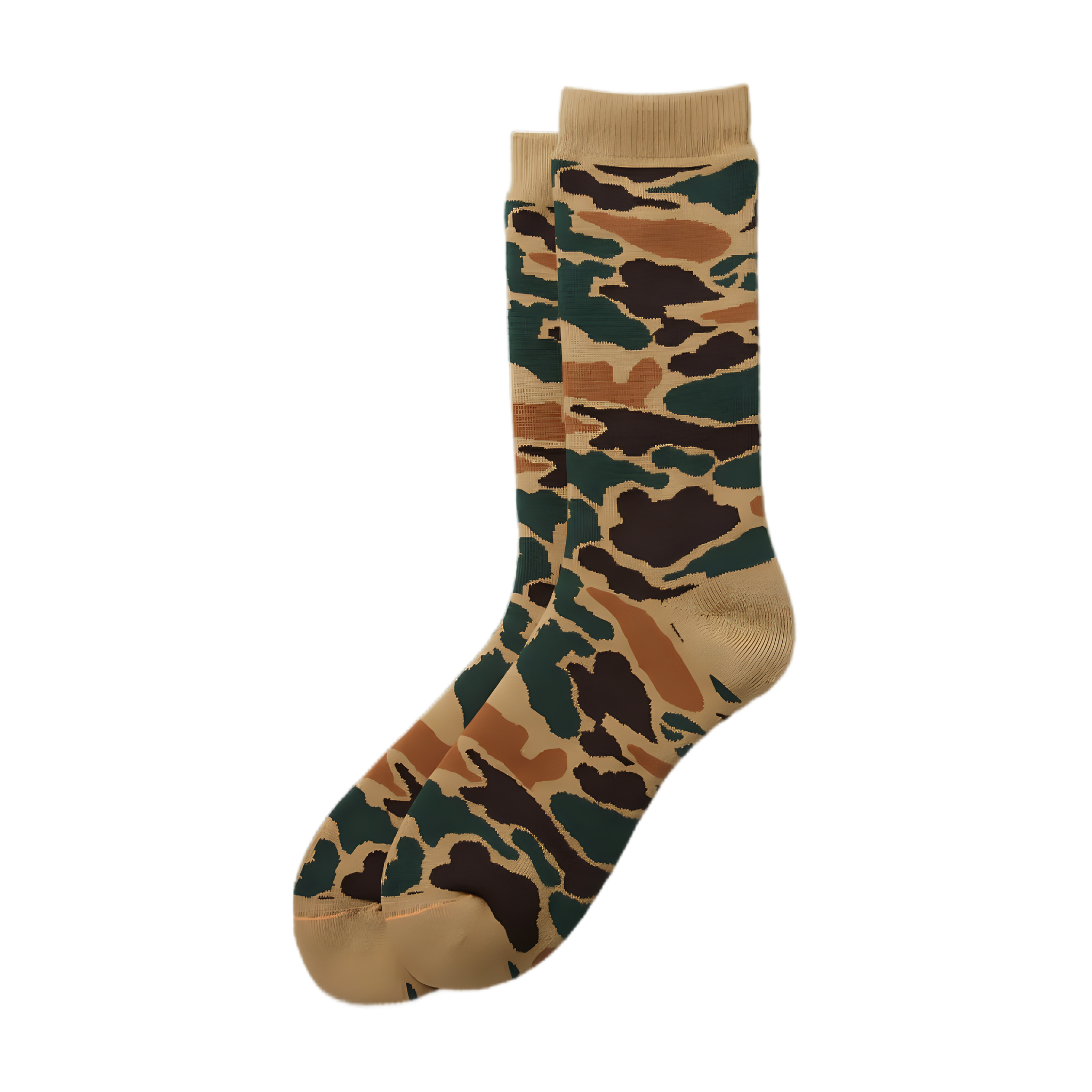 Pile Camo Crew Socks - Khaki