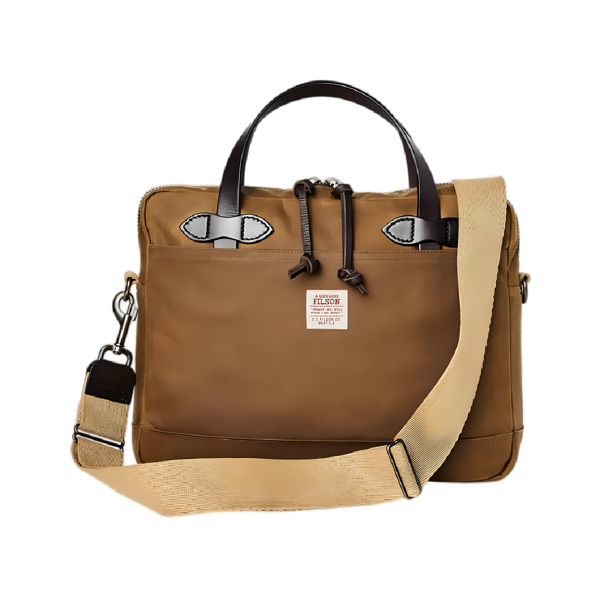 Tin Cloth Compact Briefcase - Dark Tan