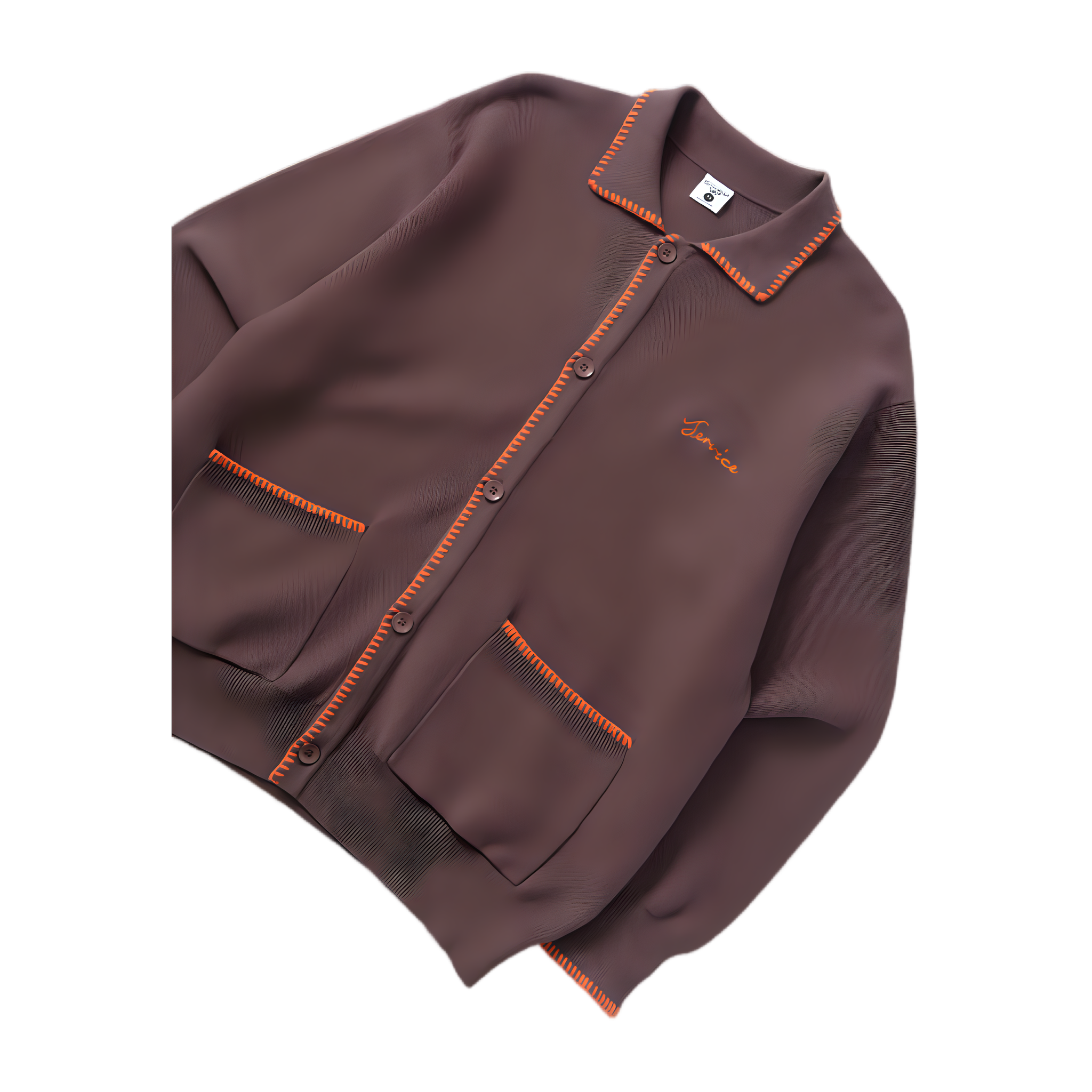 Blanket Stitch Cardigan - Brown