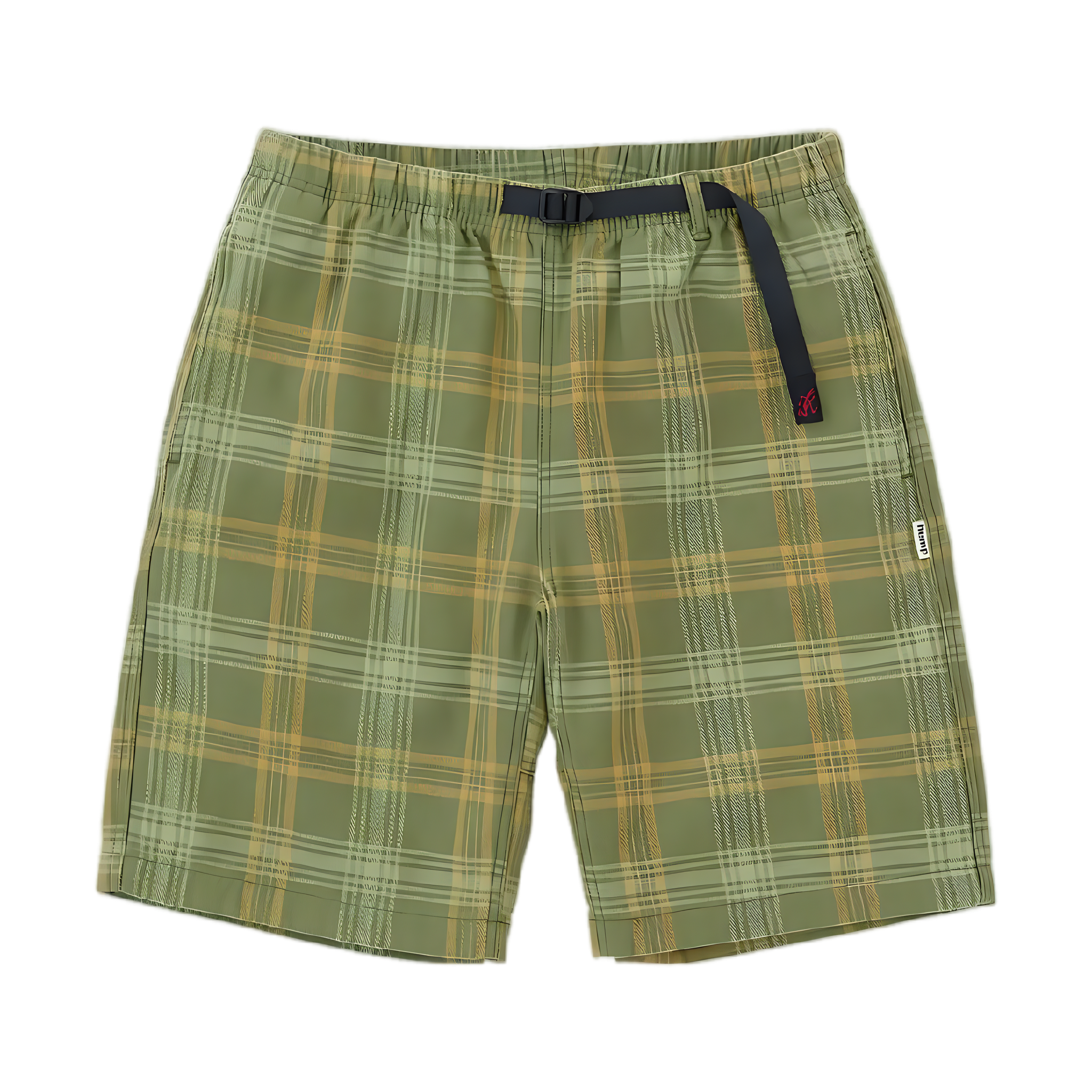 Hemp G-Short - Plaid, Green