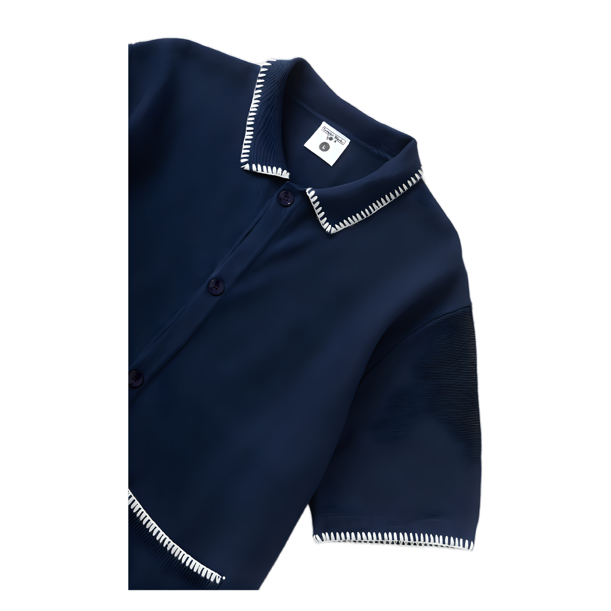 Blanket Stitch Knit - Navy