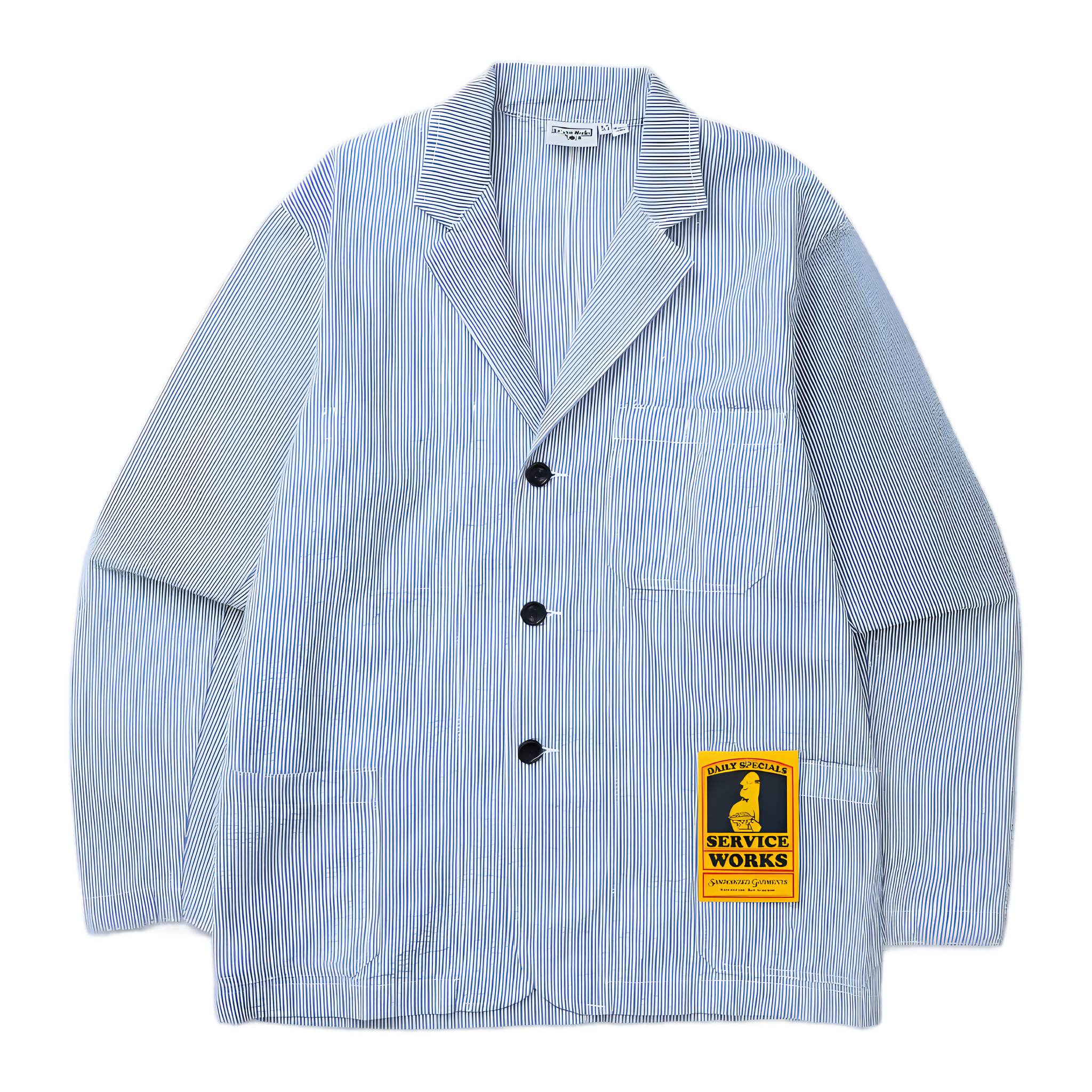 Seersucker Server Suit Jacket - Navy Stripe