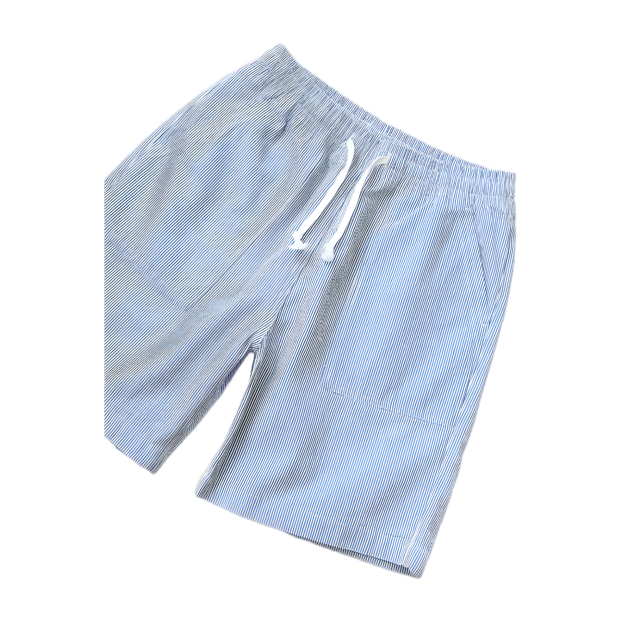 Seersucker Chef Shorts - Navy Stripe