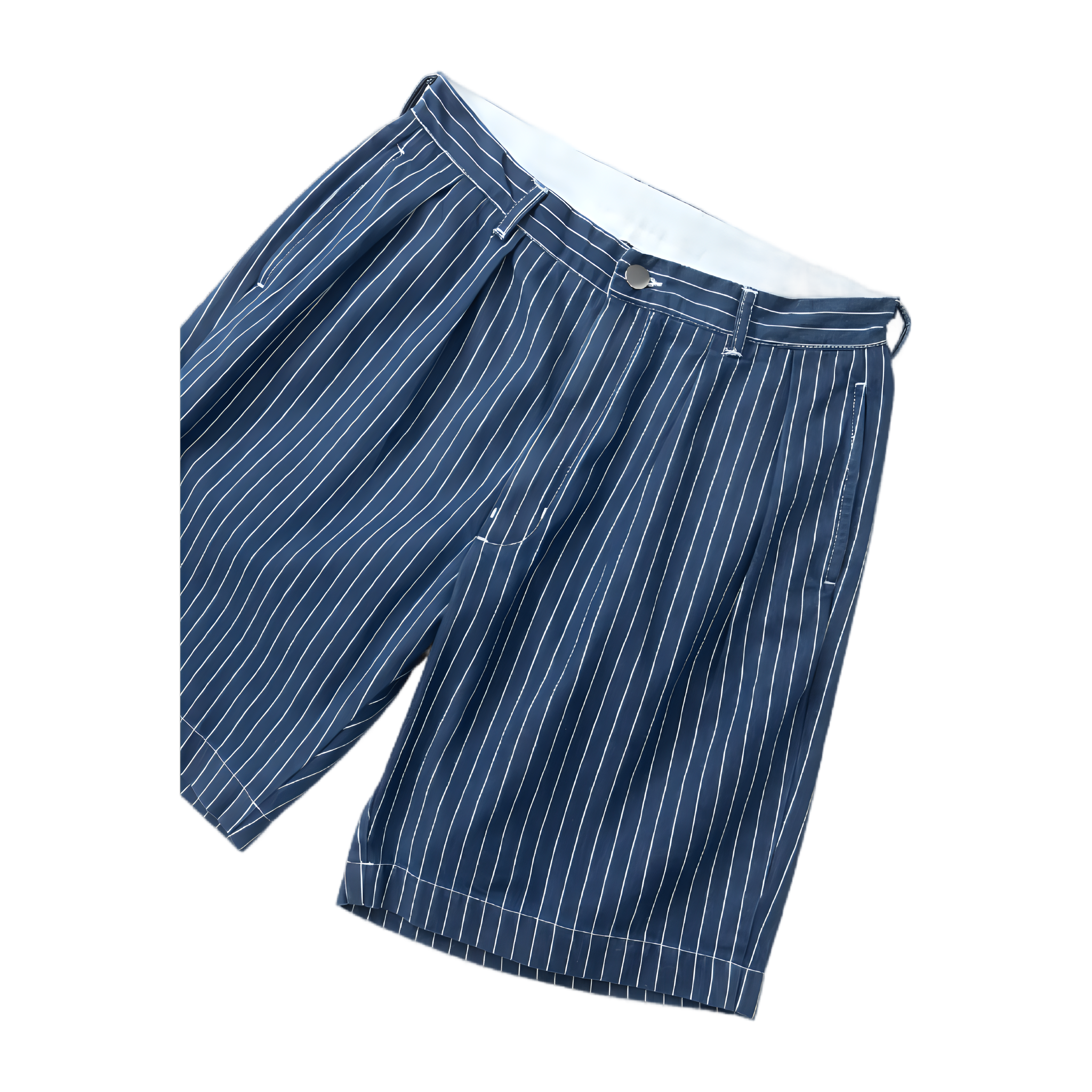 Pinstripe Denim Part Timer Shorts - Indigo