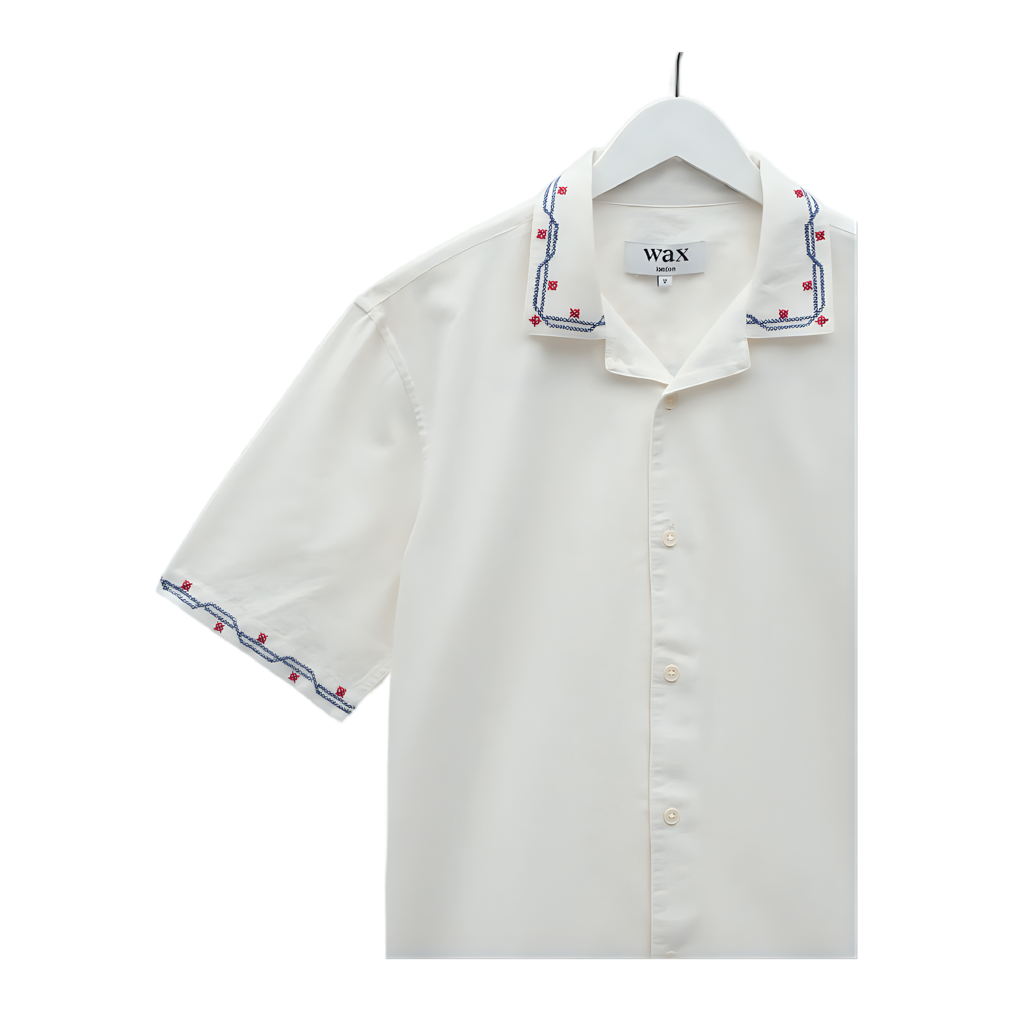Didcot Cross-Stitch Border SS Shirt - Ecru