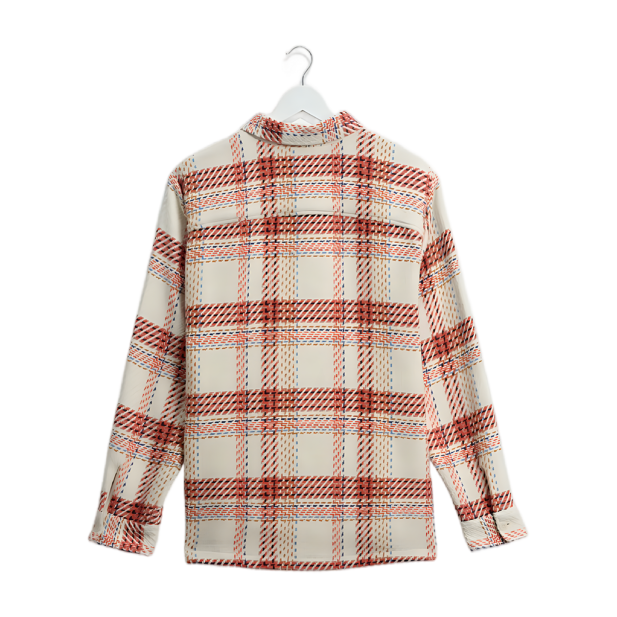Whiting Overshirt - Plaid Weave Ecru/Red