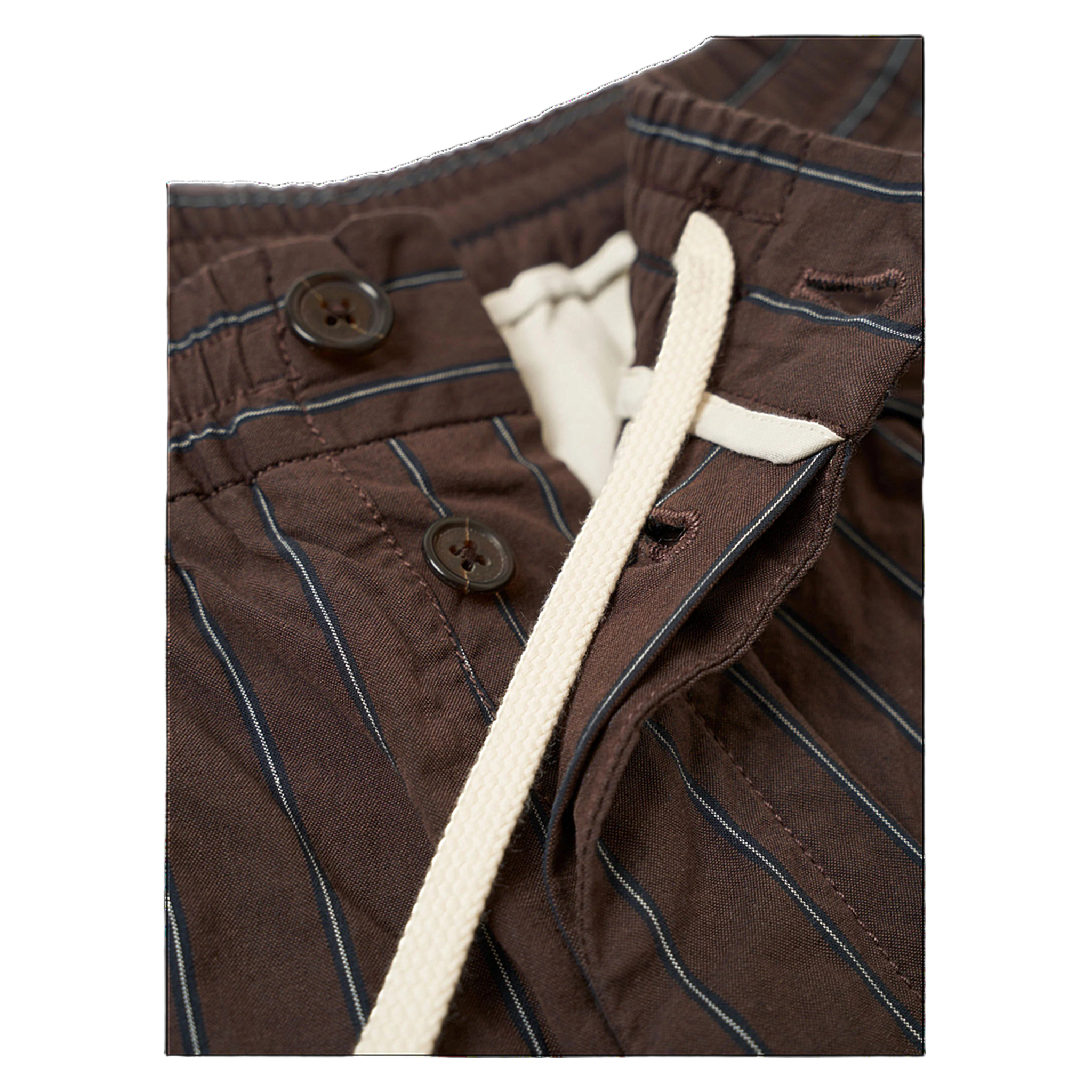 Chester Stripe Pleated Track Pant - Brown