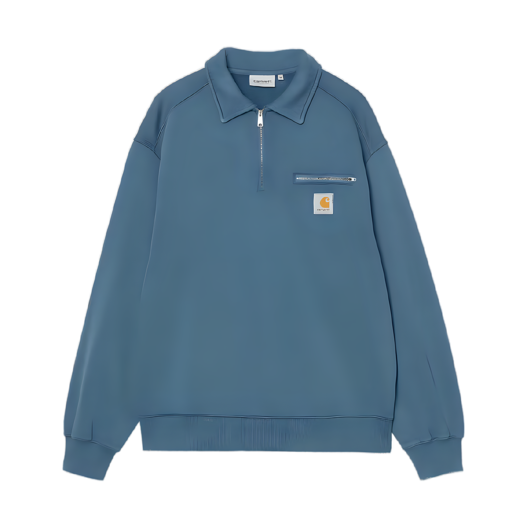 Half Zip Detroit Sweatshirt - Blue River, Stone Washed