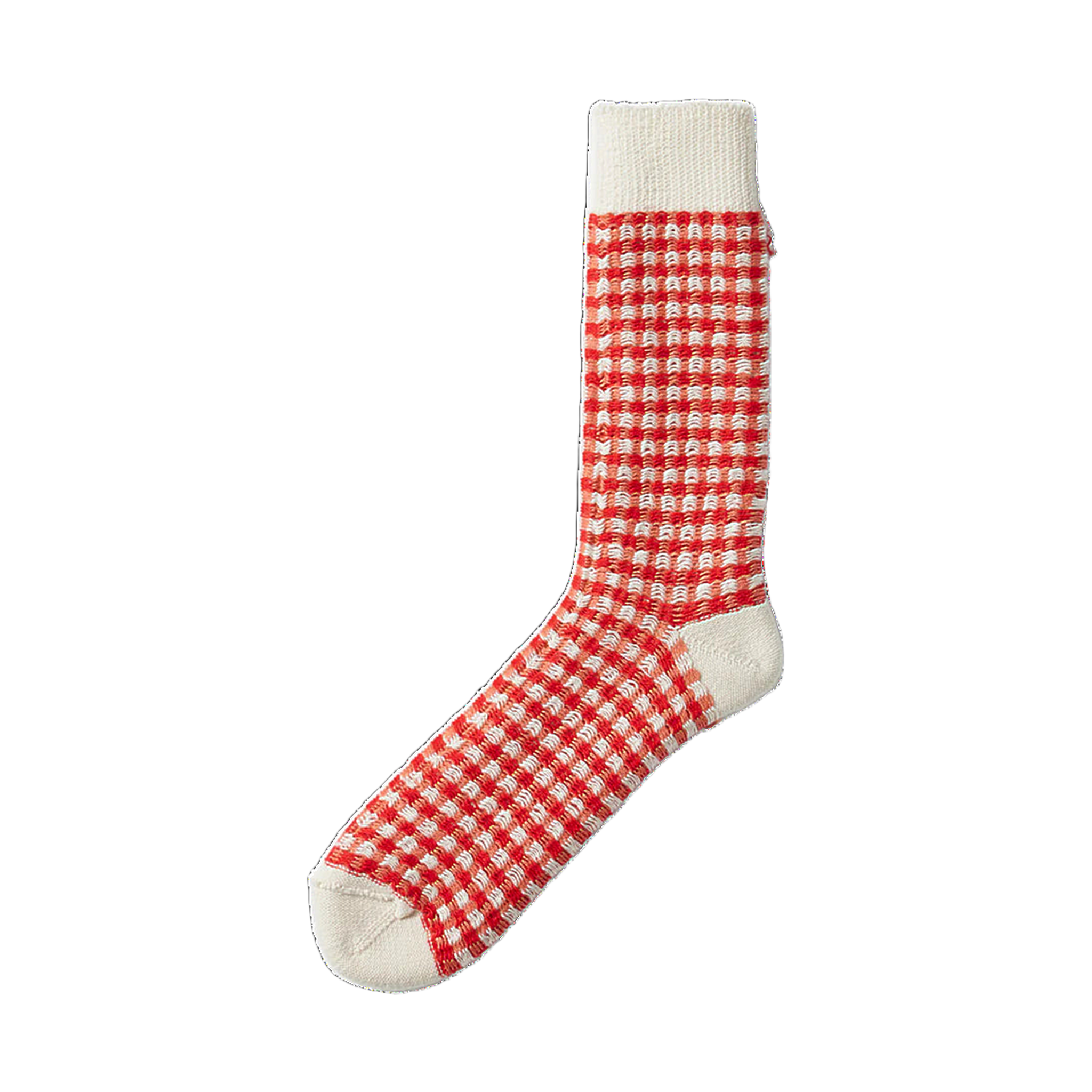 Gingham Check Socks - Red