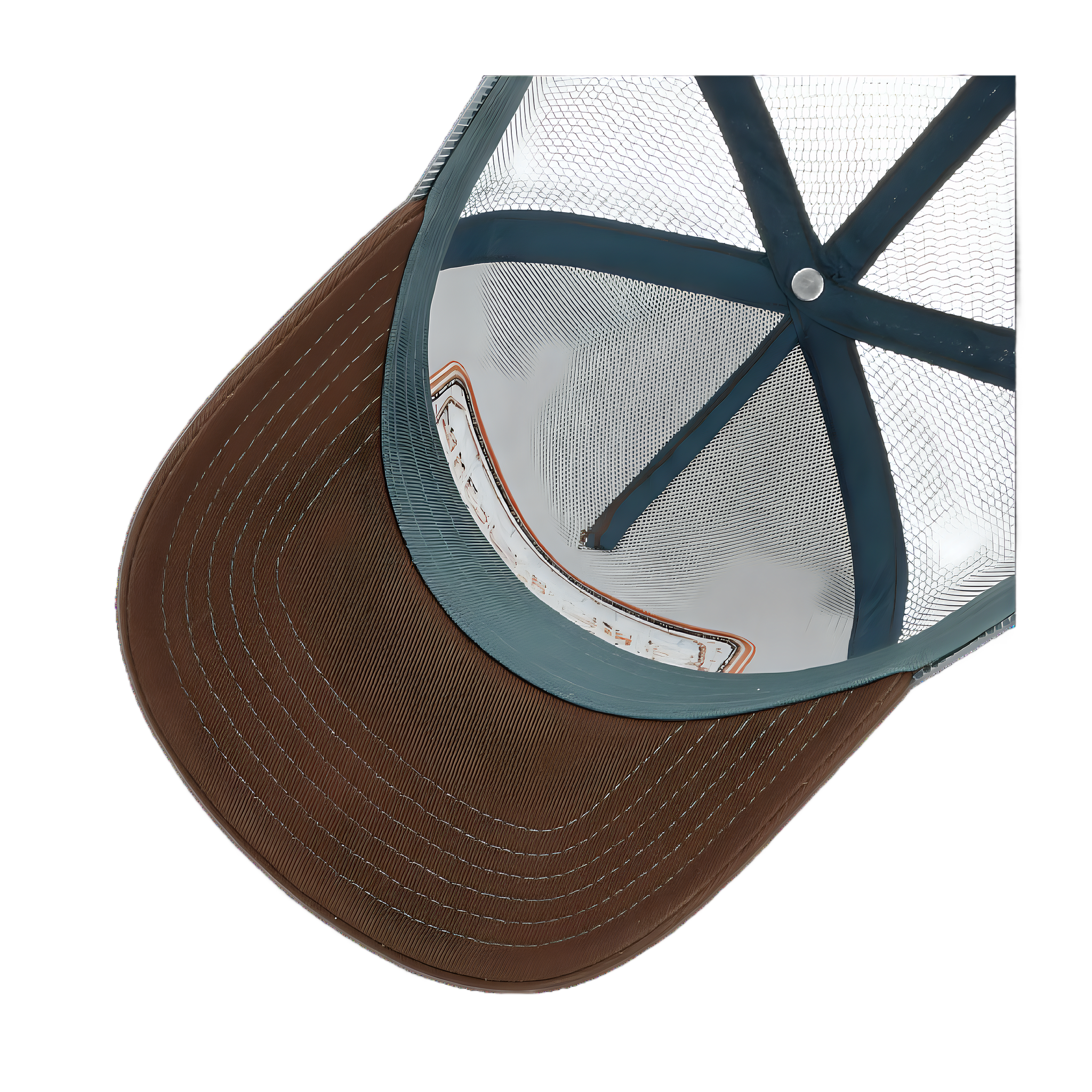 American Heritage Patch Trucker Cap - Brown/Blue