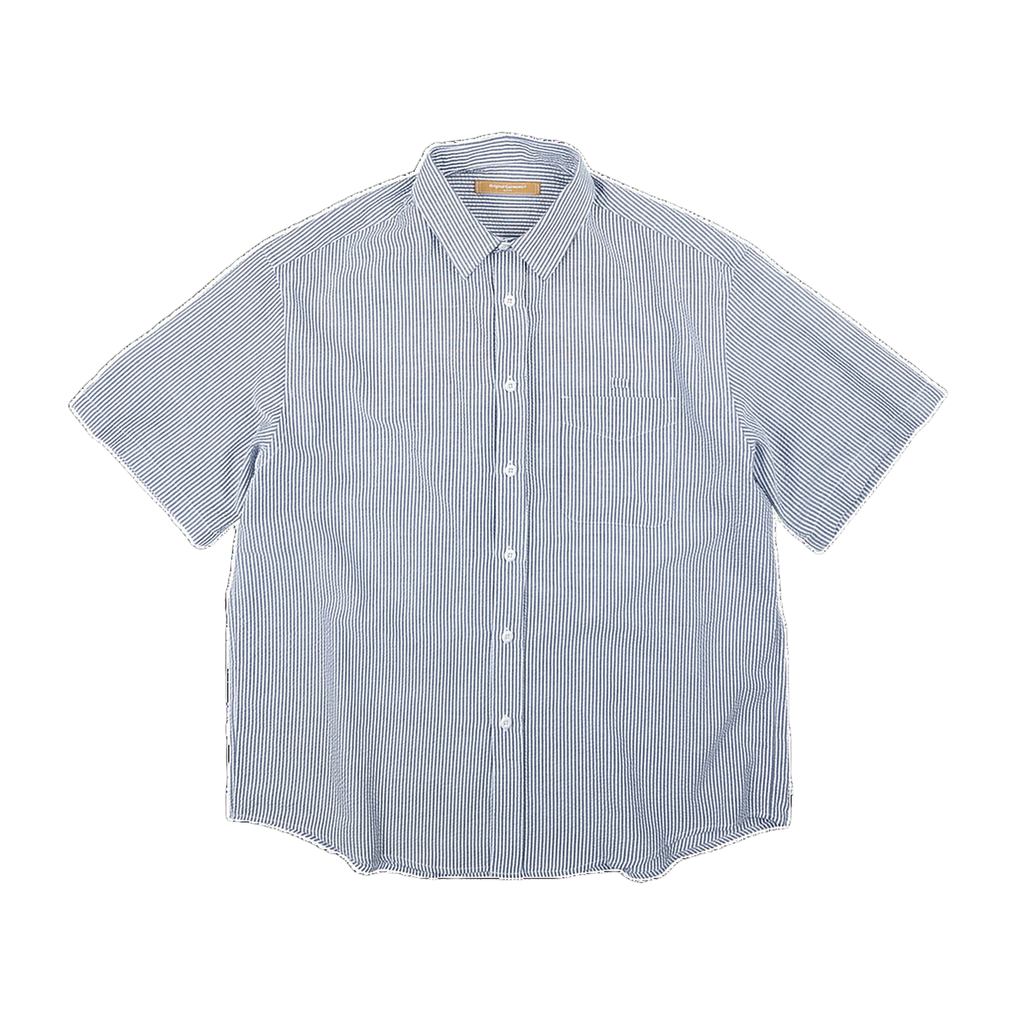 OG Stripe Seersucker Half Shirt - Blue