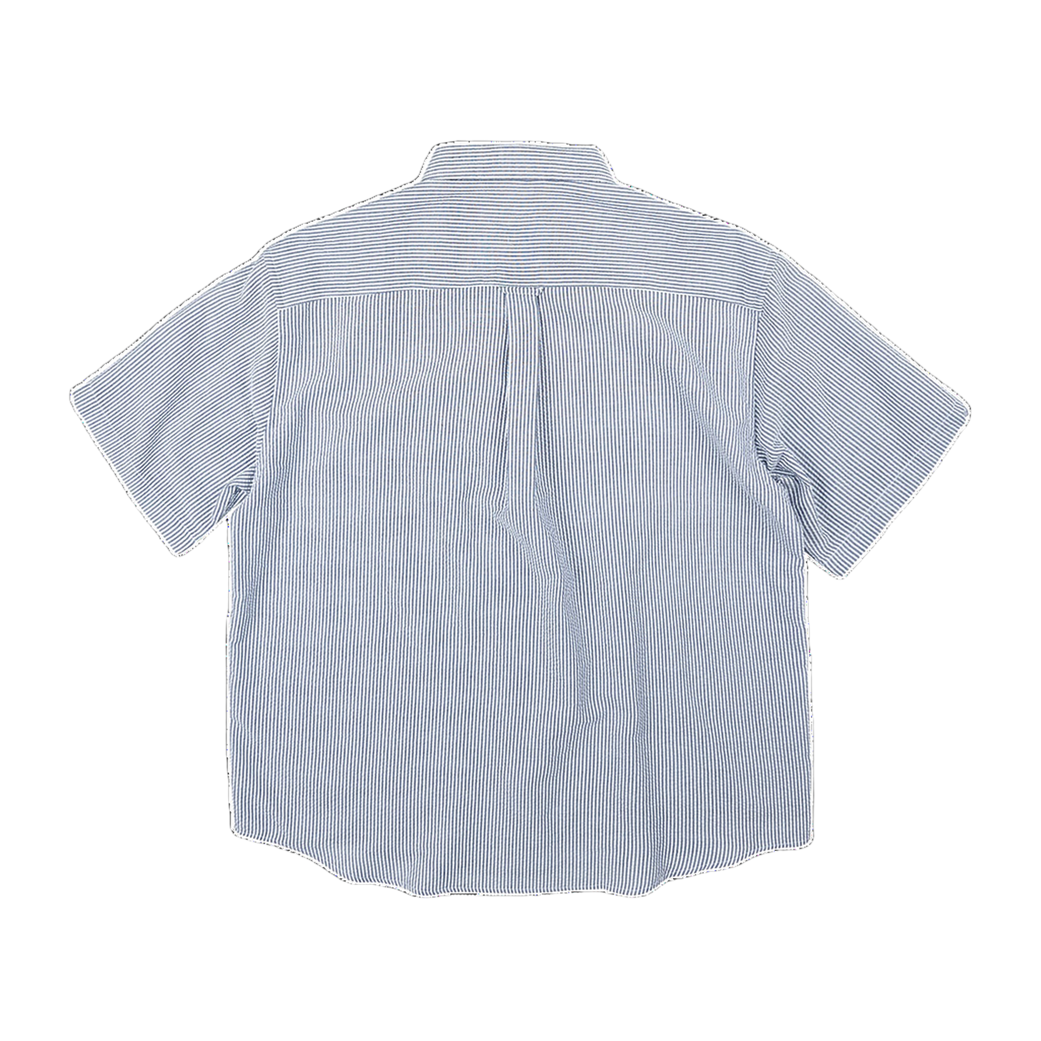OG Stripe Seersucker Half Shirt - Blue